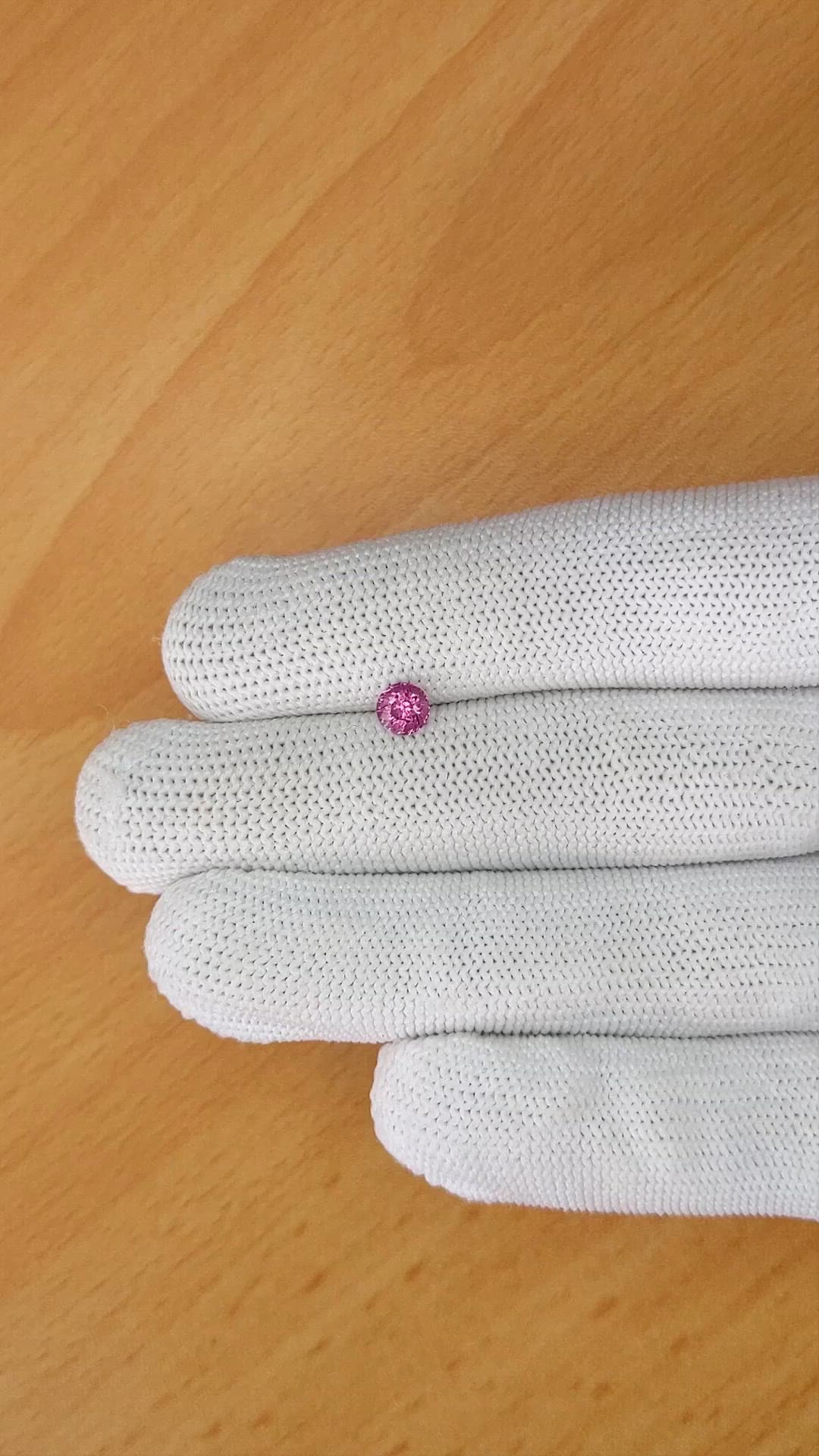 0.67 Ct. Purplish Pink Garnet from Ceylon (Sri Lanka) Size Video