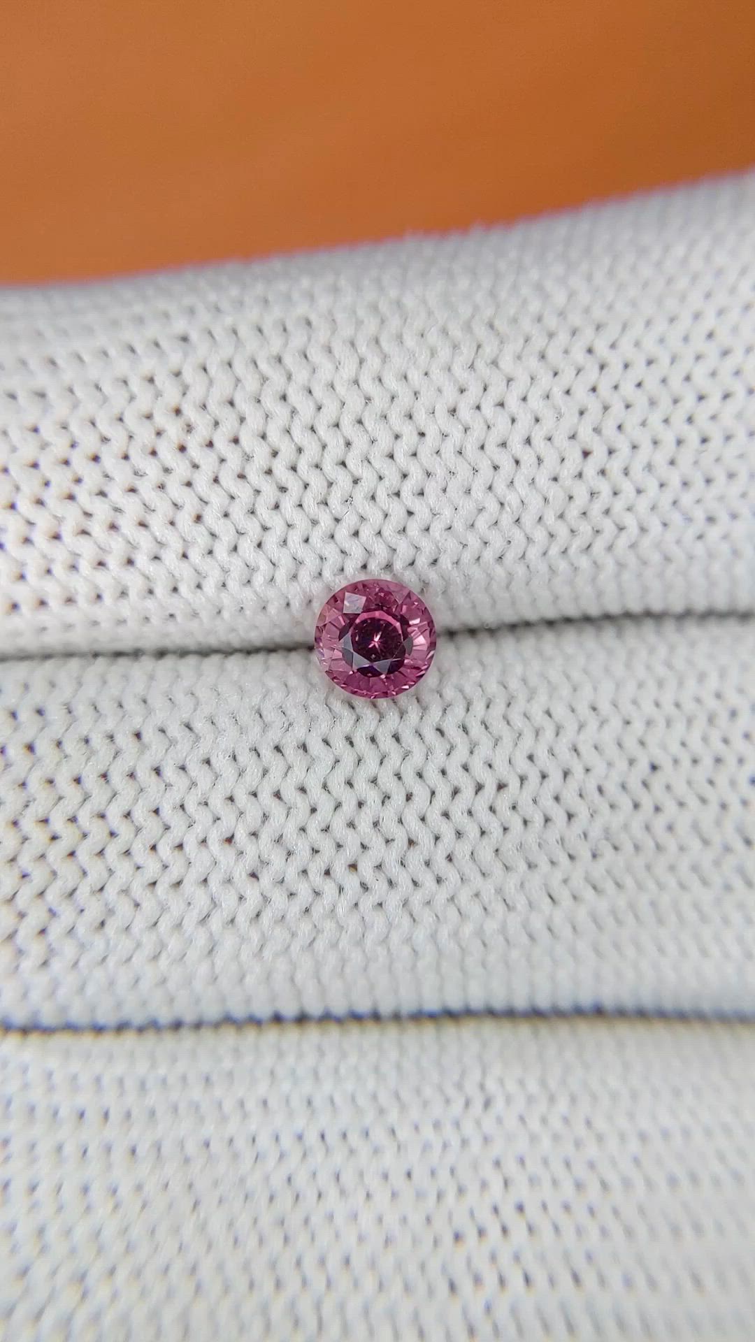 0.67 Ct. Purplish Pink Garnet from Ceylon (Sri Lanka) Size Video