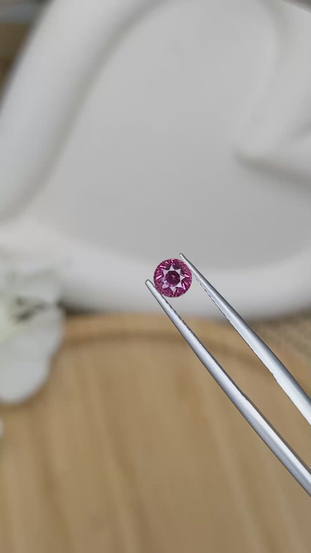 0.67 Ct. Purplish Pink Garnet from Ceylon (Sri Lanka) Size Video