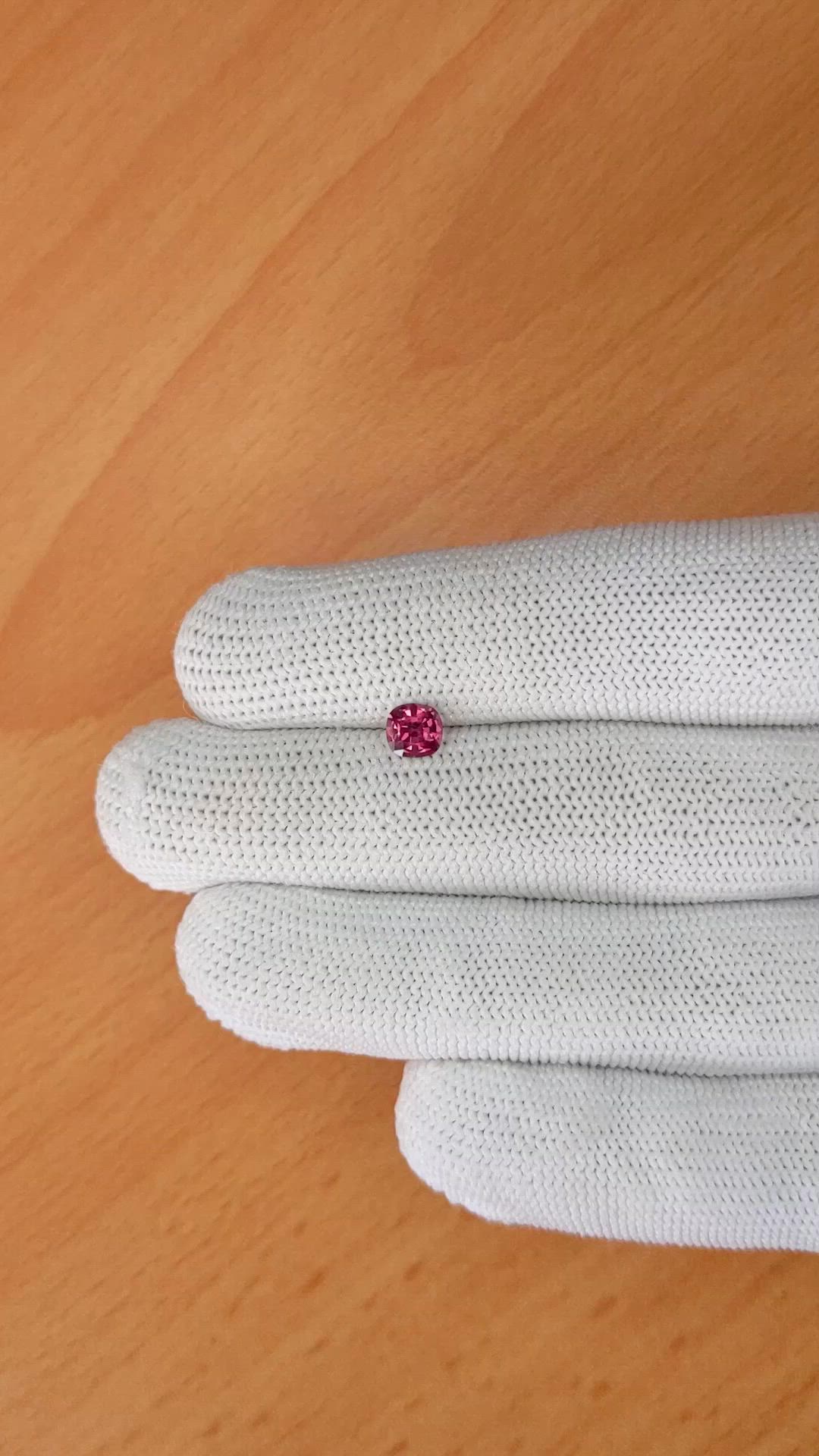 0.67 Ct. Reddish Pink Garnet from Ceylon (Sri Lanka) Size Video