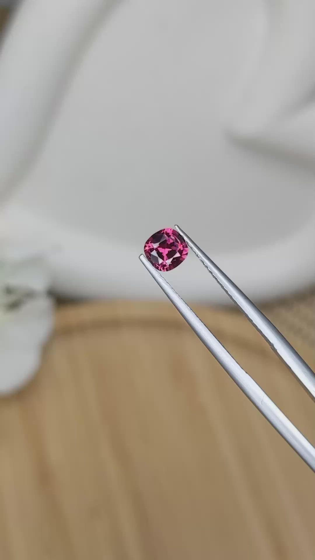 0.67 Ct. Reddish Pink Garnet from Ceylon (Sri Lanka) Size Video
