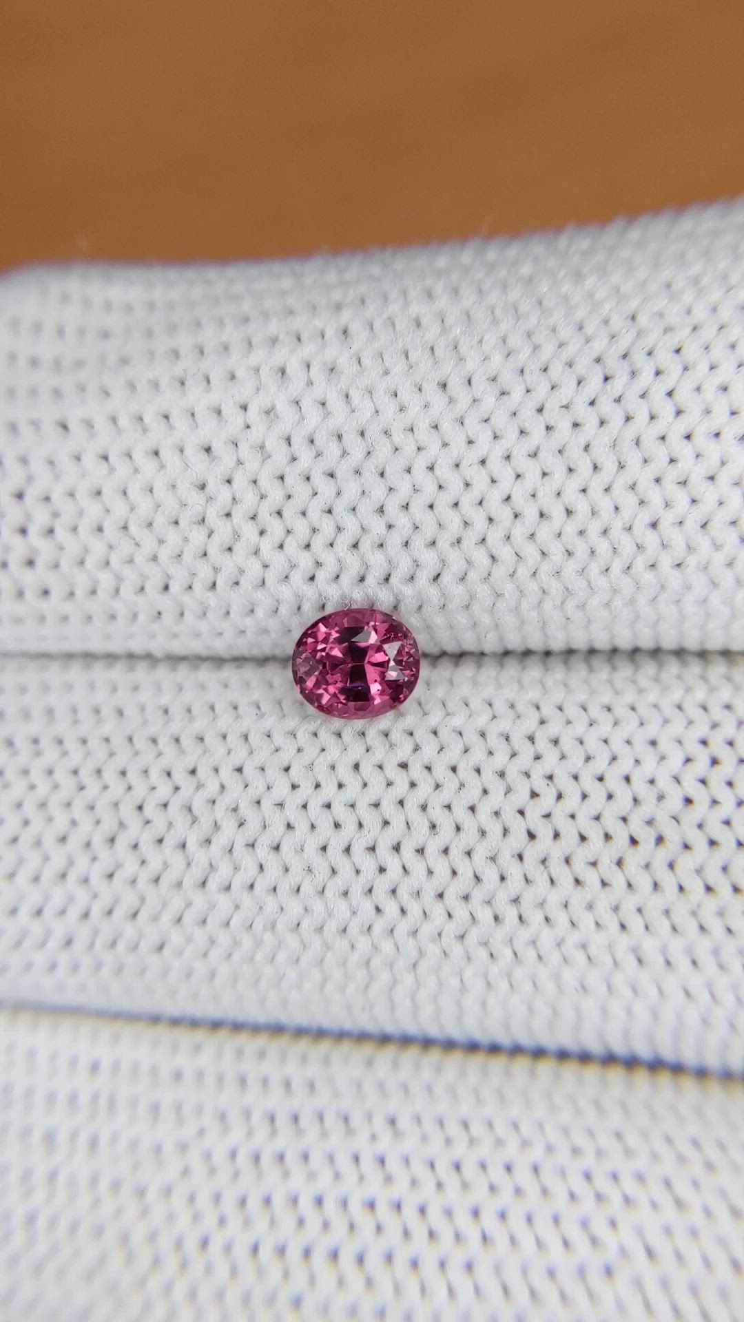 0.69 Ct. Purplish Pink Garnet from Ceylon (Sri Lanka) Size Video
