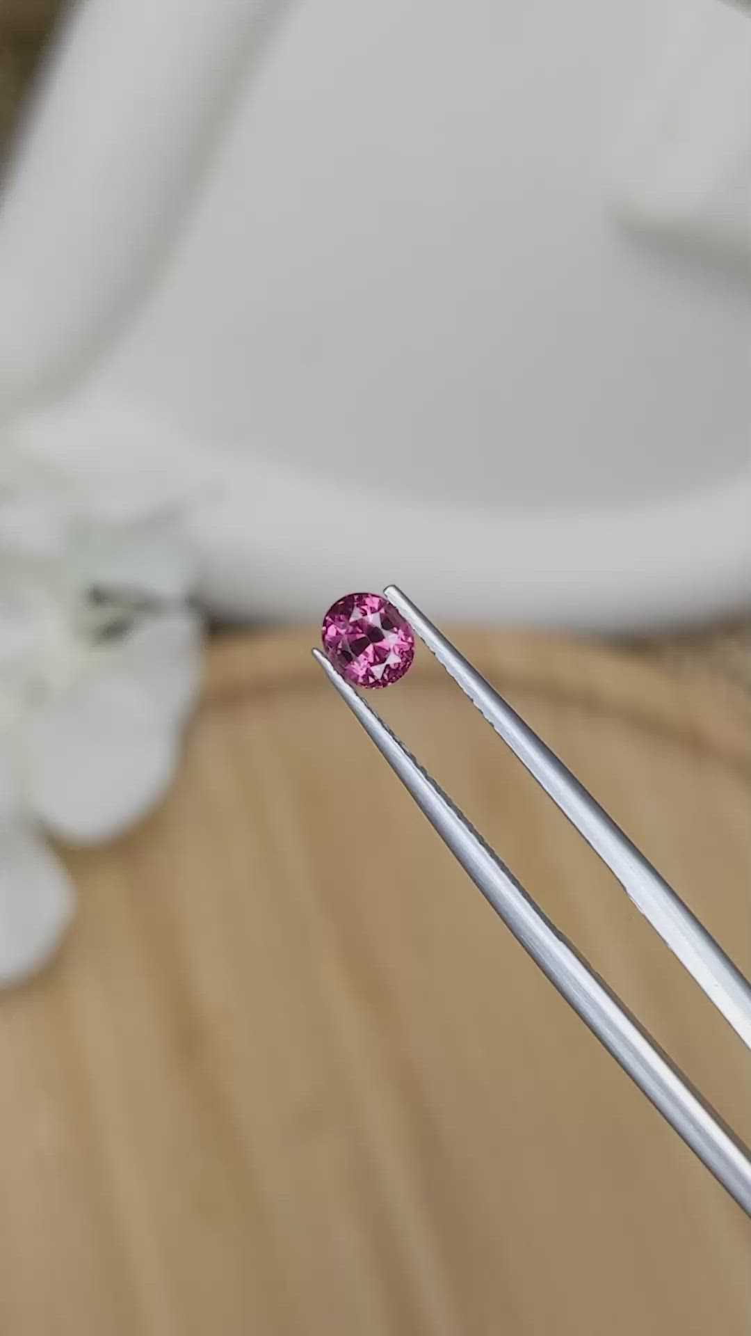 0.69 Ct. Purplish Pink Garnet from Ceylon (Sri Lanka) Size Video