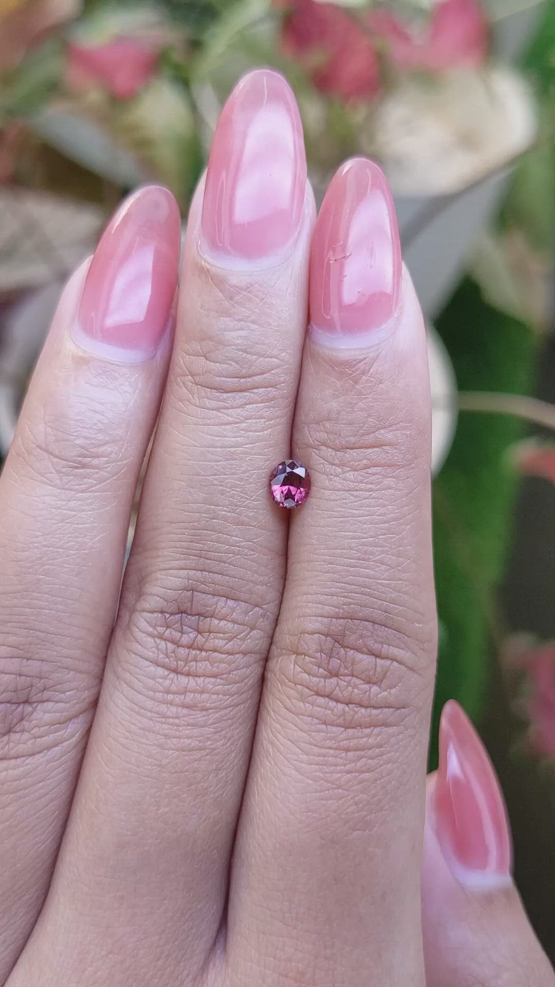 0.51 Ct. Reddish Pink Garnet from Ceylon (Sri Lanka) Size Video