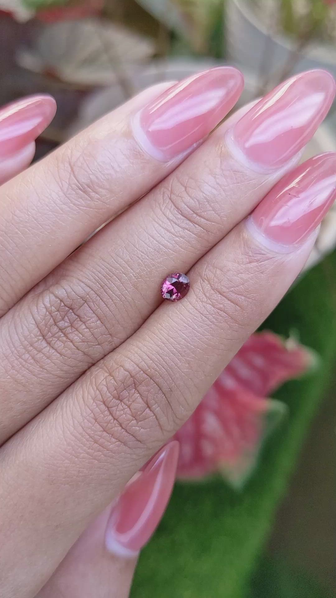 0.51 Ct. Reddish Pink Garnet from Ceylon (Sri Lanka) Size Video