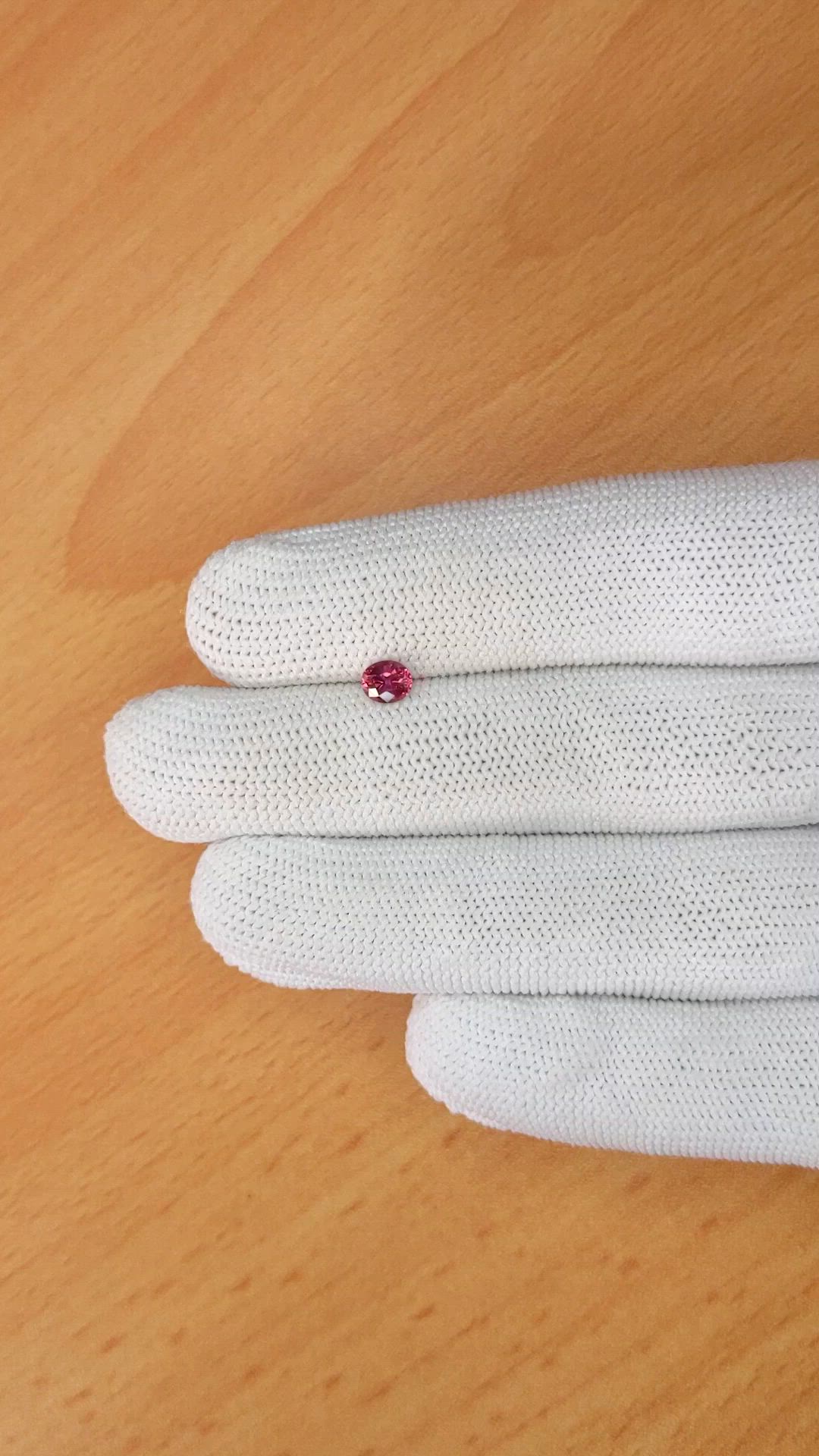 0.51 Ct. Reddish Pink Garnet from Ceylon (Sri Lanka) Size Video