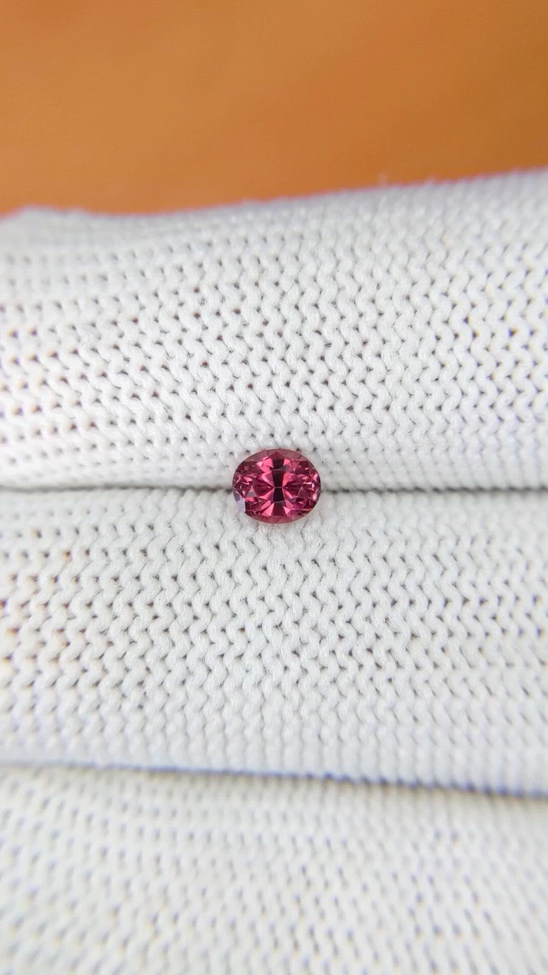 0.51 Ct. Reddish Pink Garnet from Ceylon (Sri Lanka) Size Video