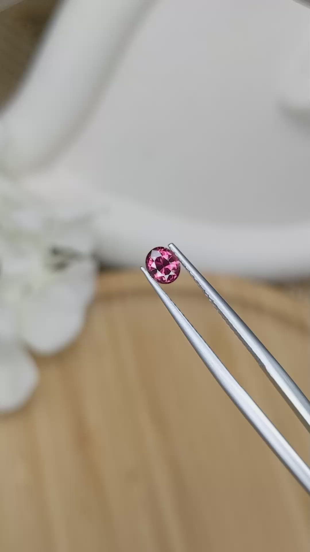 0.51 Ct. Reddish Pink Garnet from Ceylon (Sri Lanka) Size Video