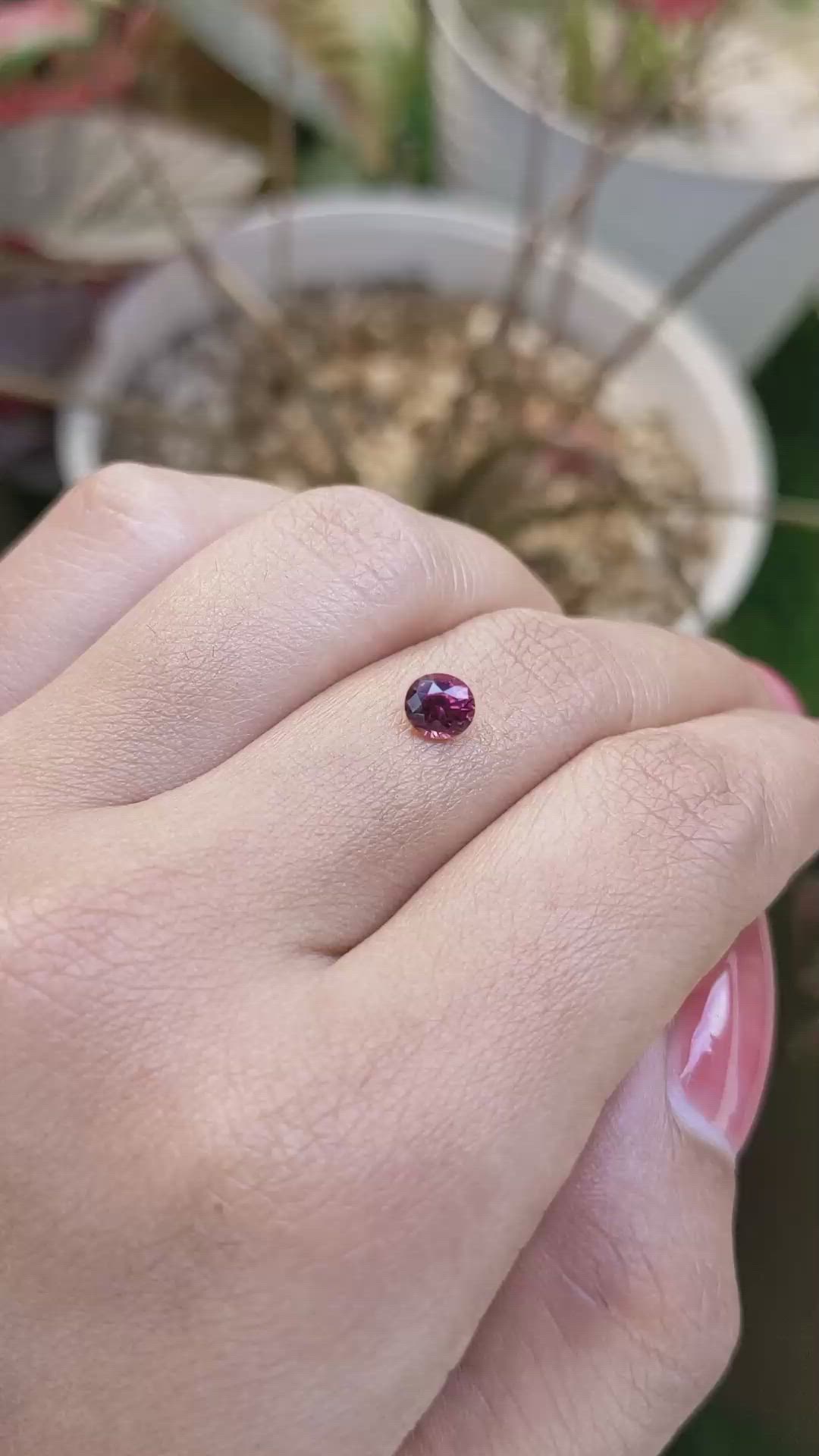 0.64 Ct. Pinkish Purple Garnet from Ceylon (Sri Lanka) Size Video