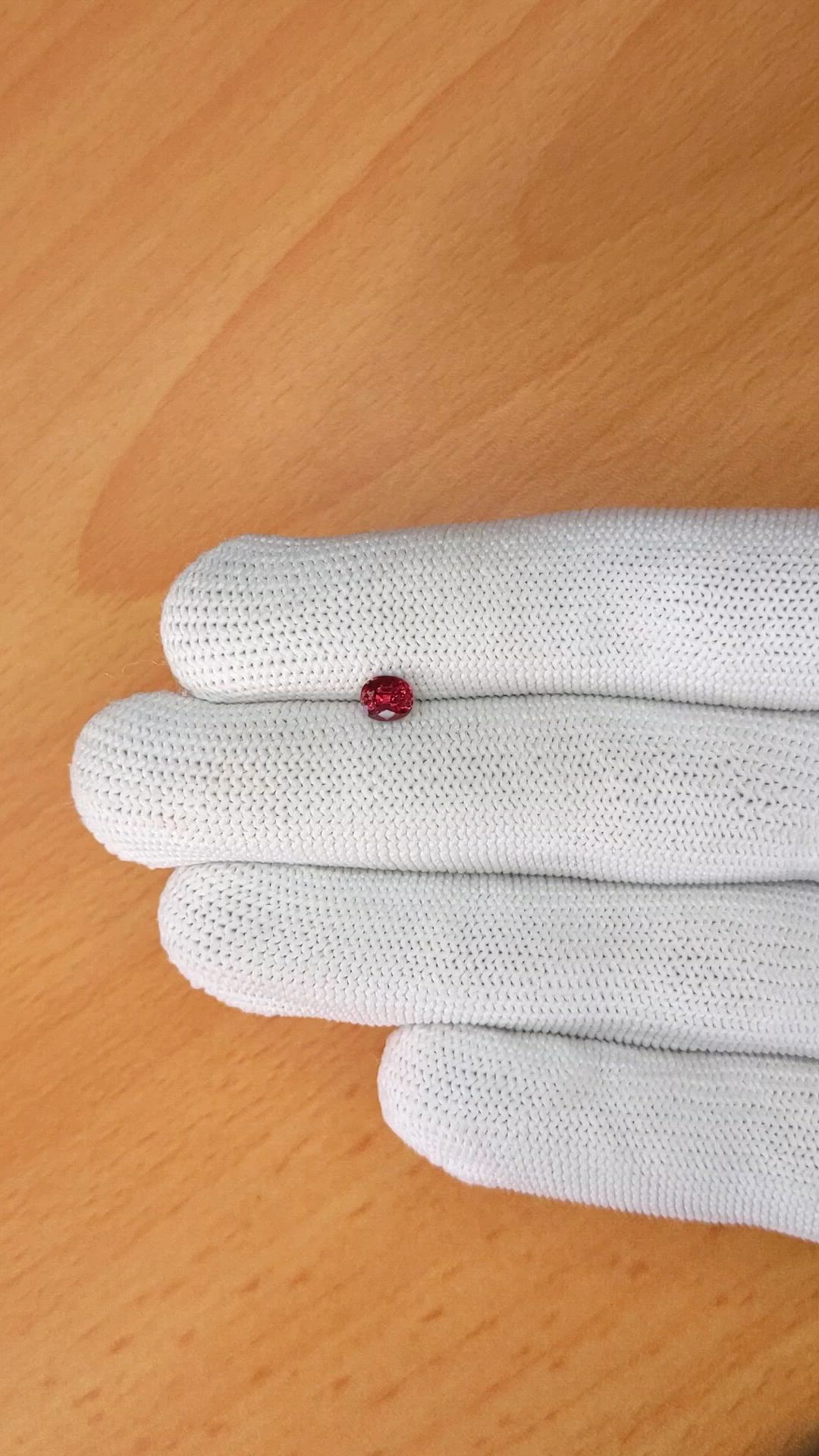0.61 Ct. Pinkish Red Garnet from Ceylon (Sri Lanka) Size Video