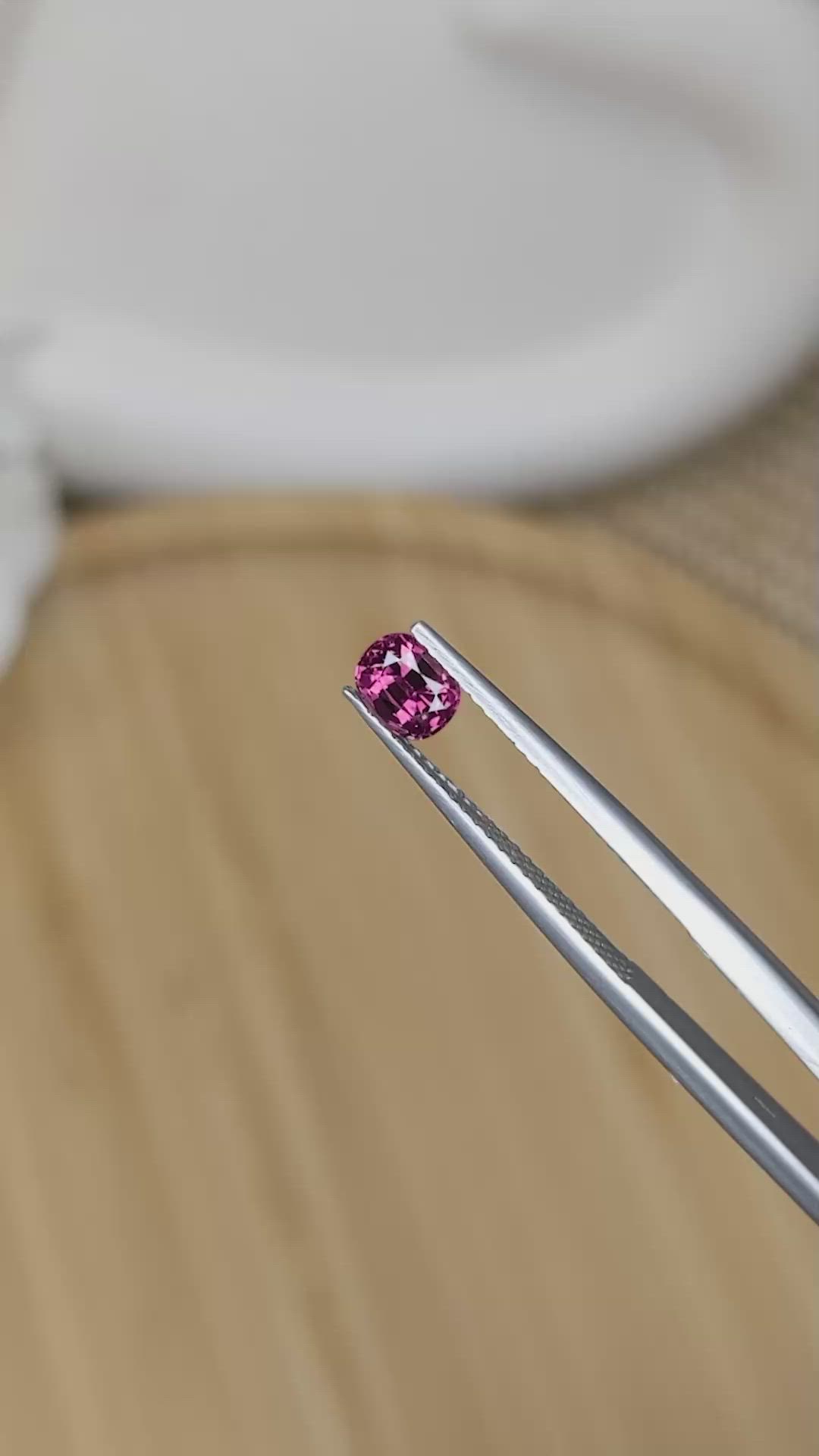 0.67 Ct. Pinkish Purple Garnet from Ceylon (Sri Lanka) Size Video