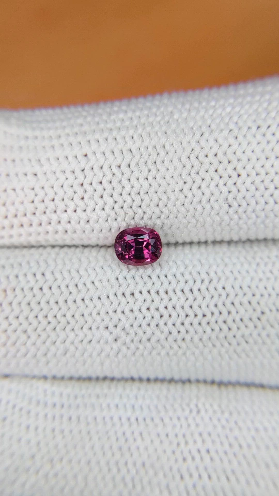 0.67 Ct. Pinkish Purple Garnet from Ceylon (Sri Lanka) Size Video