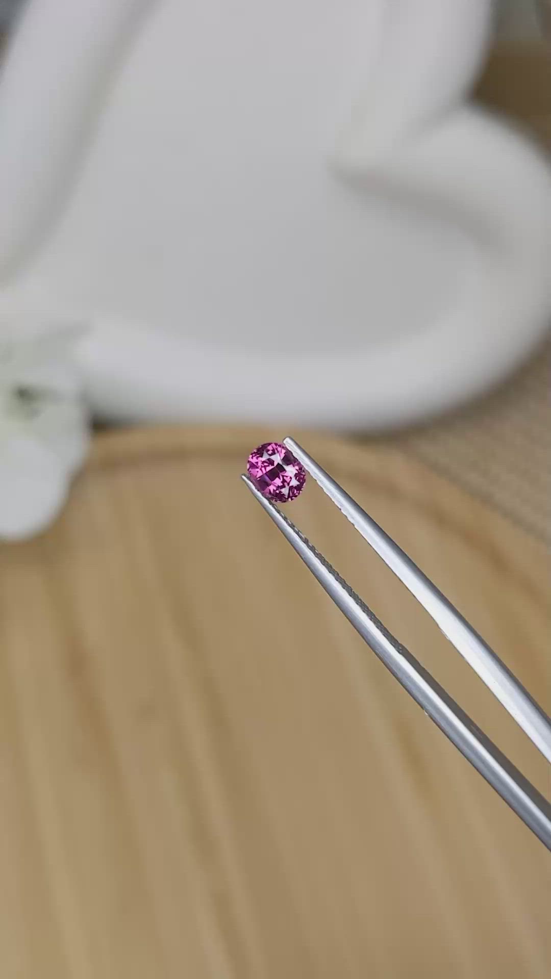 0.63 Ct. Purplish Pink Garnet from Ceylon (Sri Lanka) Size Video