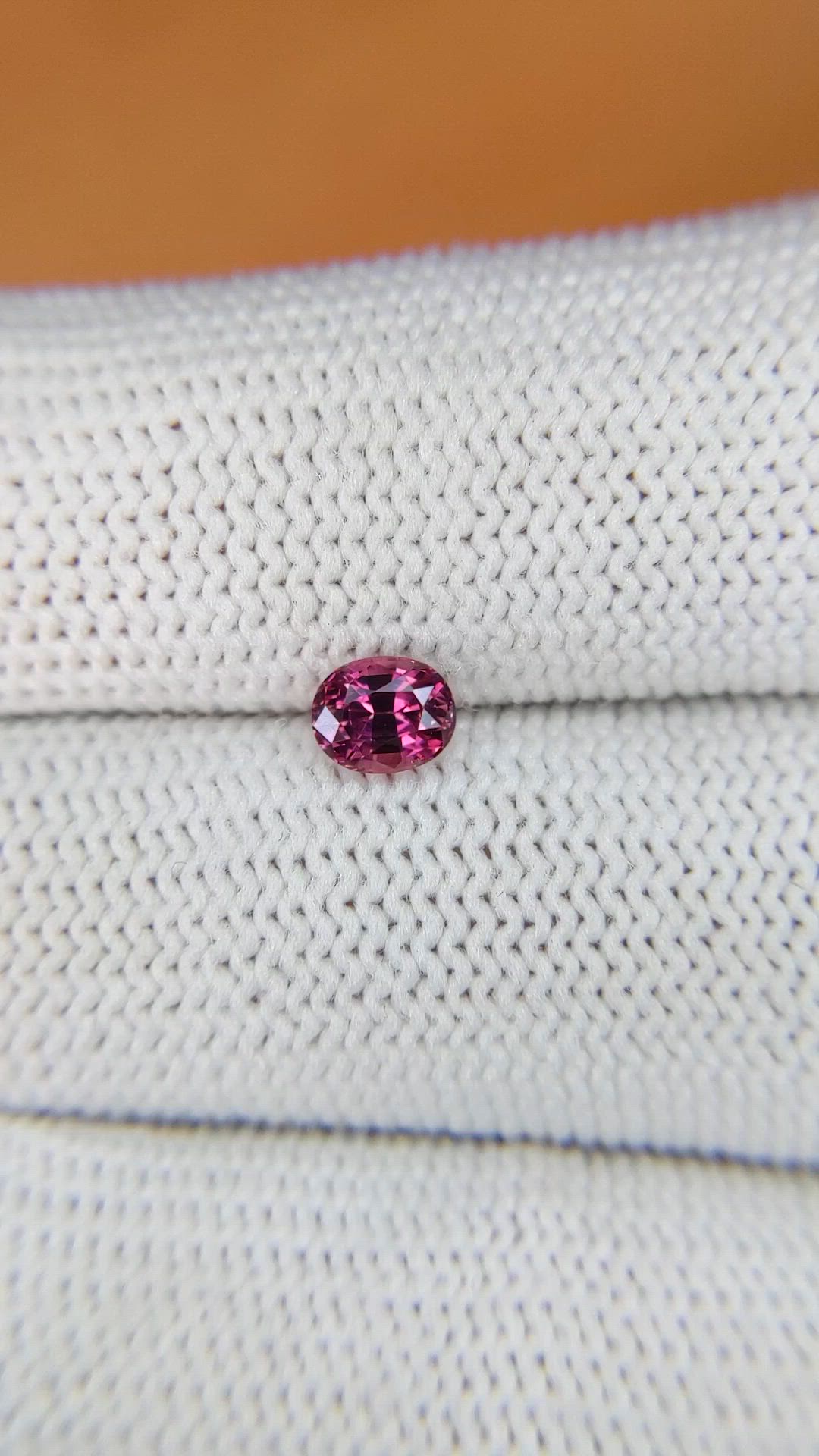 0.63 Ct. Purplish Pink Garnet from Ceylon (Sri Lanka) Size Video