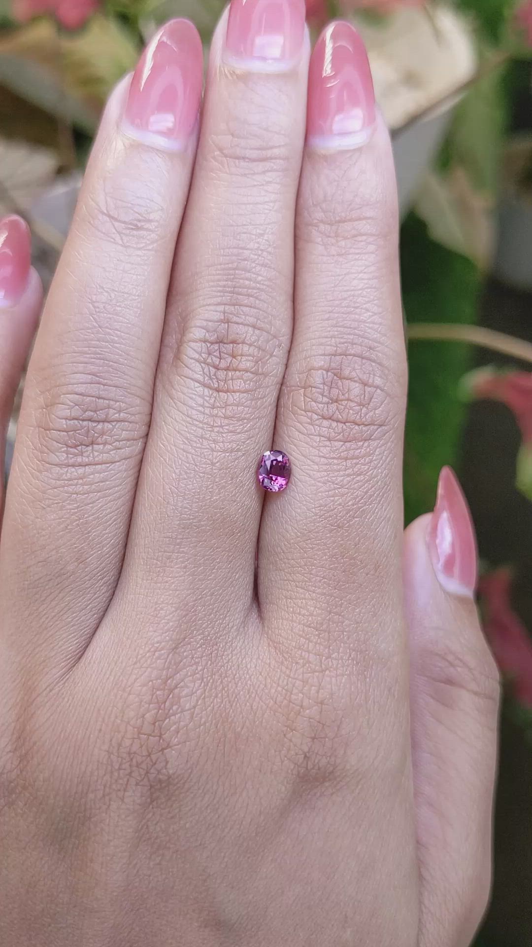 0.63 Ct. Purplish Pink Garnet from Ceylon (Sri Lanka) Size Video
