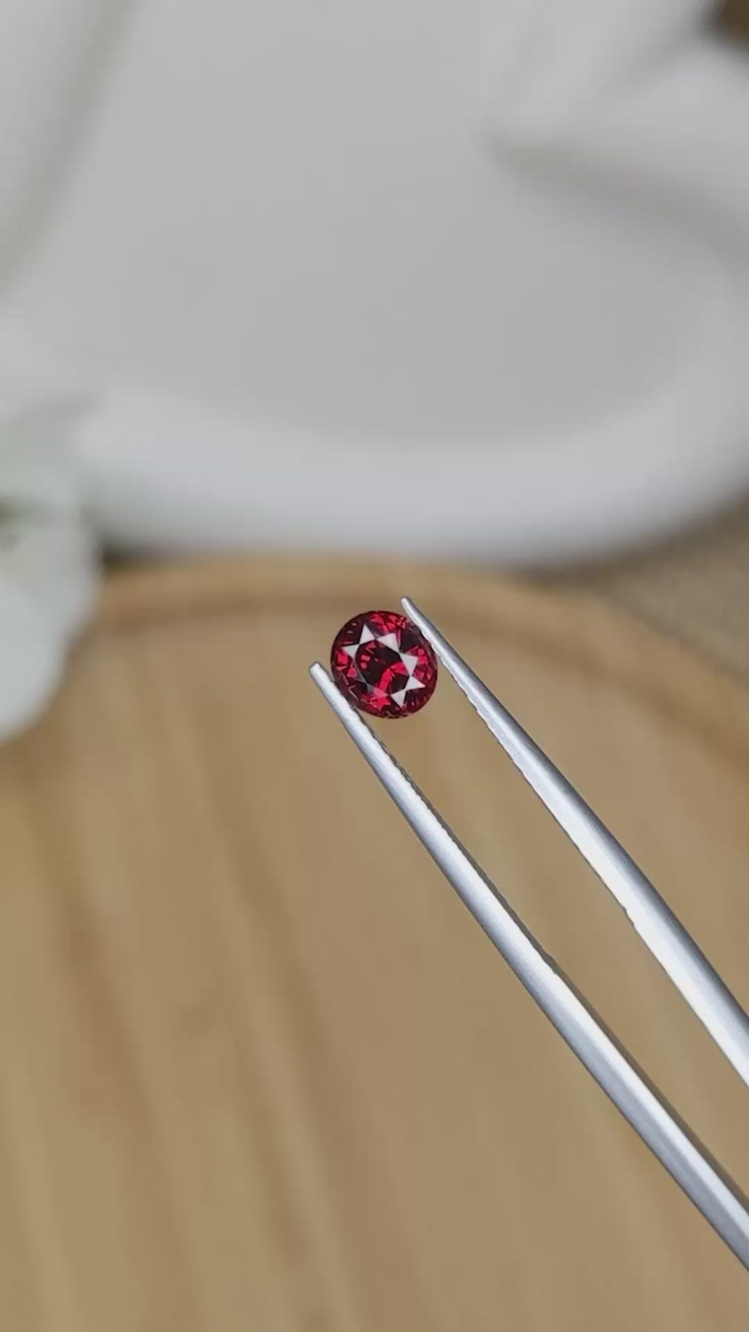 0.90 Ct. Red Garnet from Ceylon (Sri Lanka) Size Video