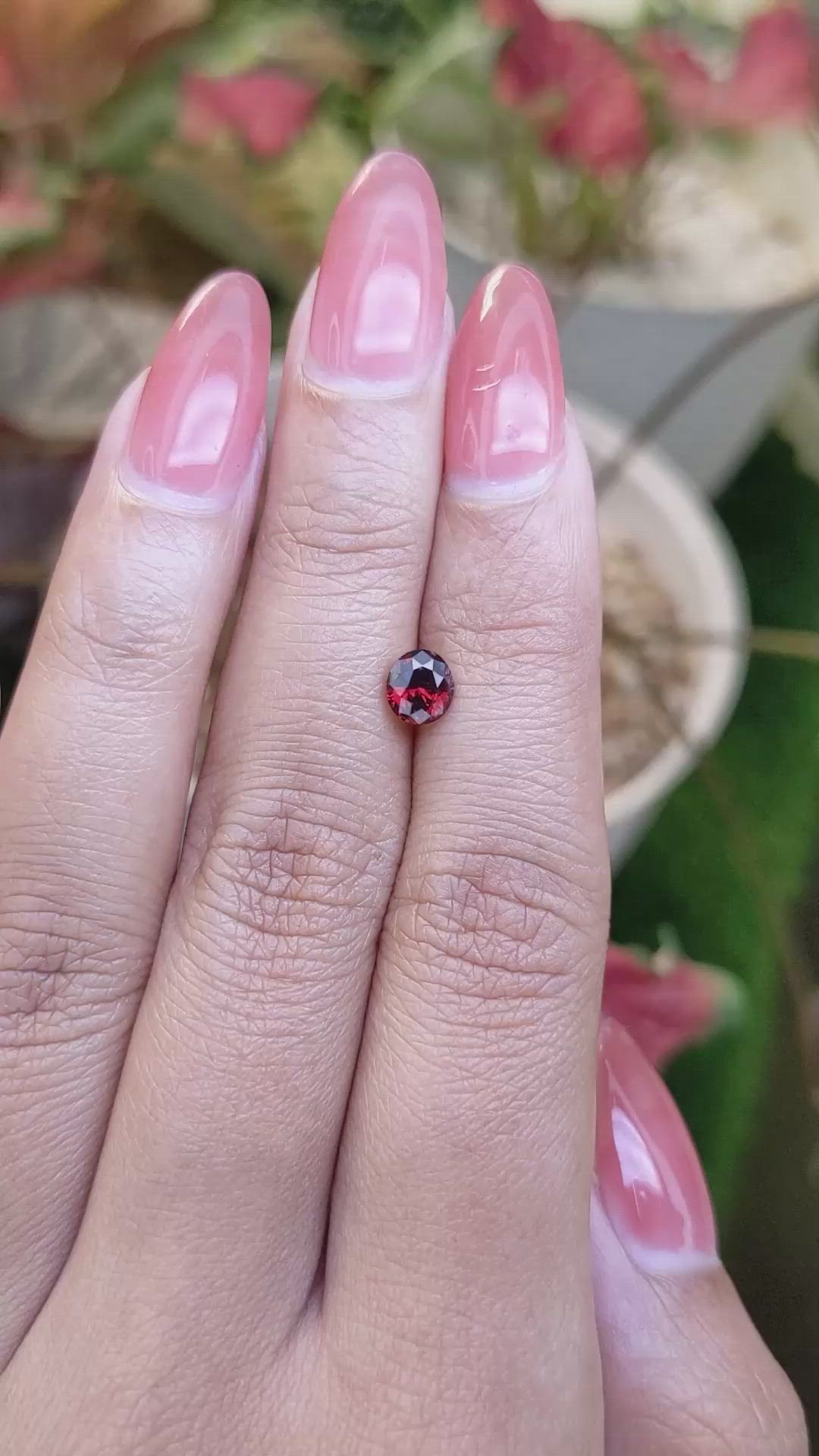 0.90 Ct. Red Garnet from Ceylon (Sri Lanka) Size Video