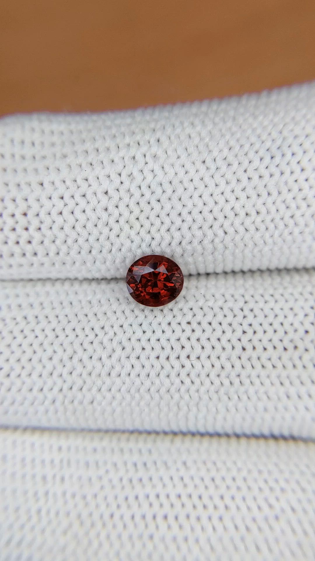 0.90 Ct. Red Garnet from Ceylon (Sri Lanka) Size Video