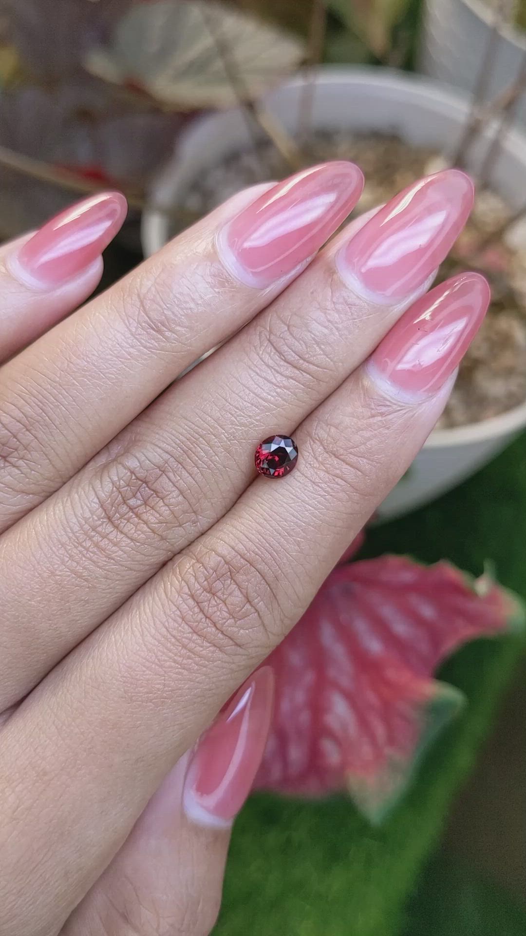 0.90 Ct. Red Garnet from Ceylon (Sri Lanka) Size Video