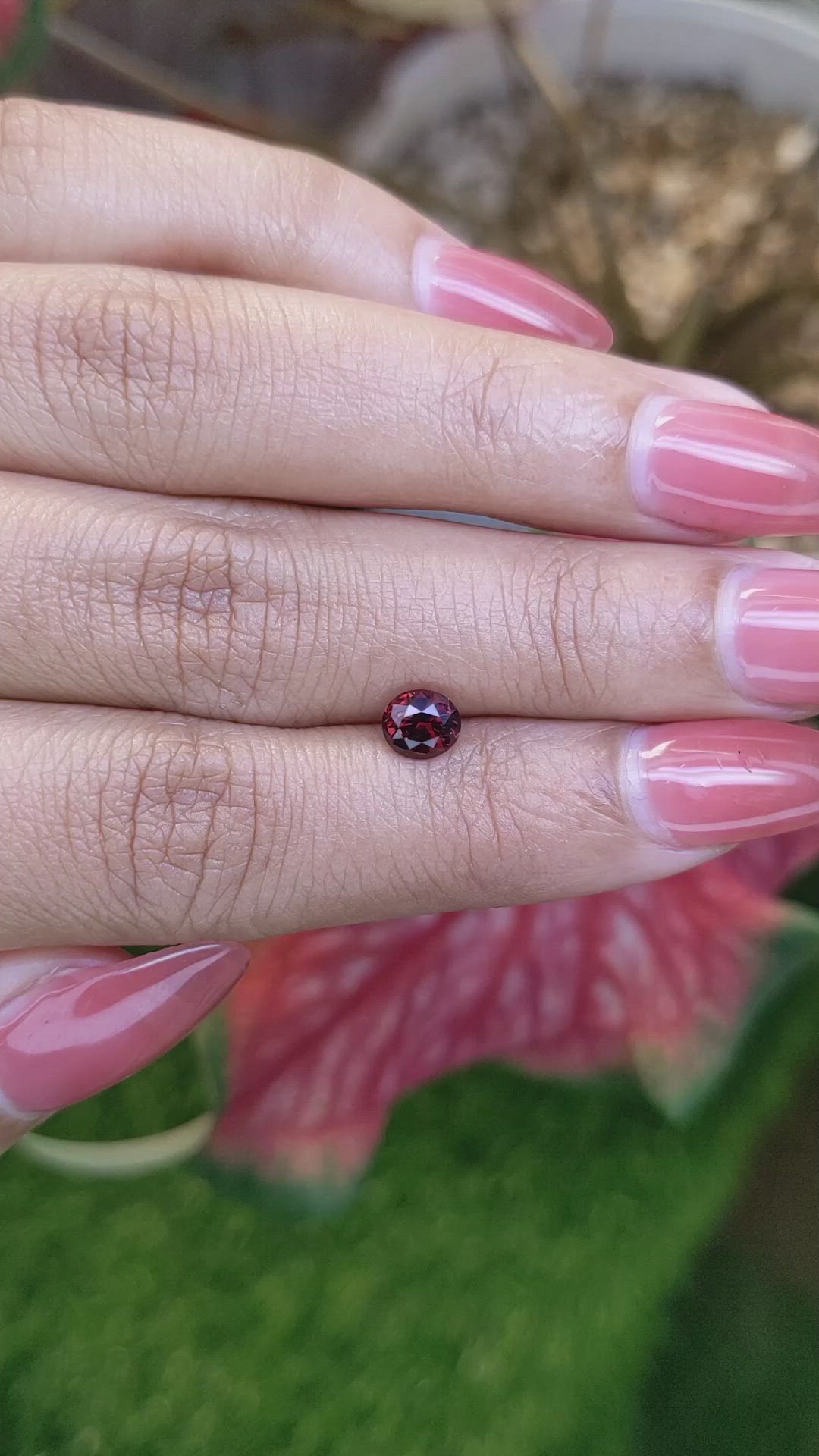 0.90 Ct. Red Garnet from Ceylon (Sri Lanka) Size Video
