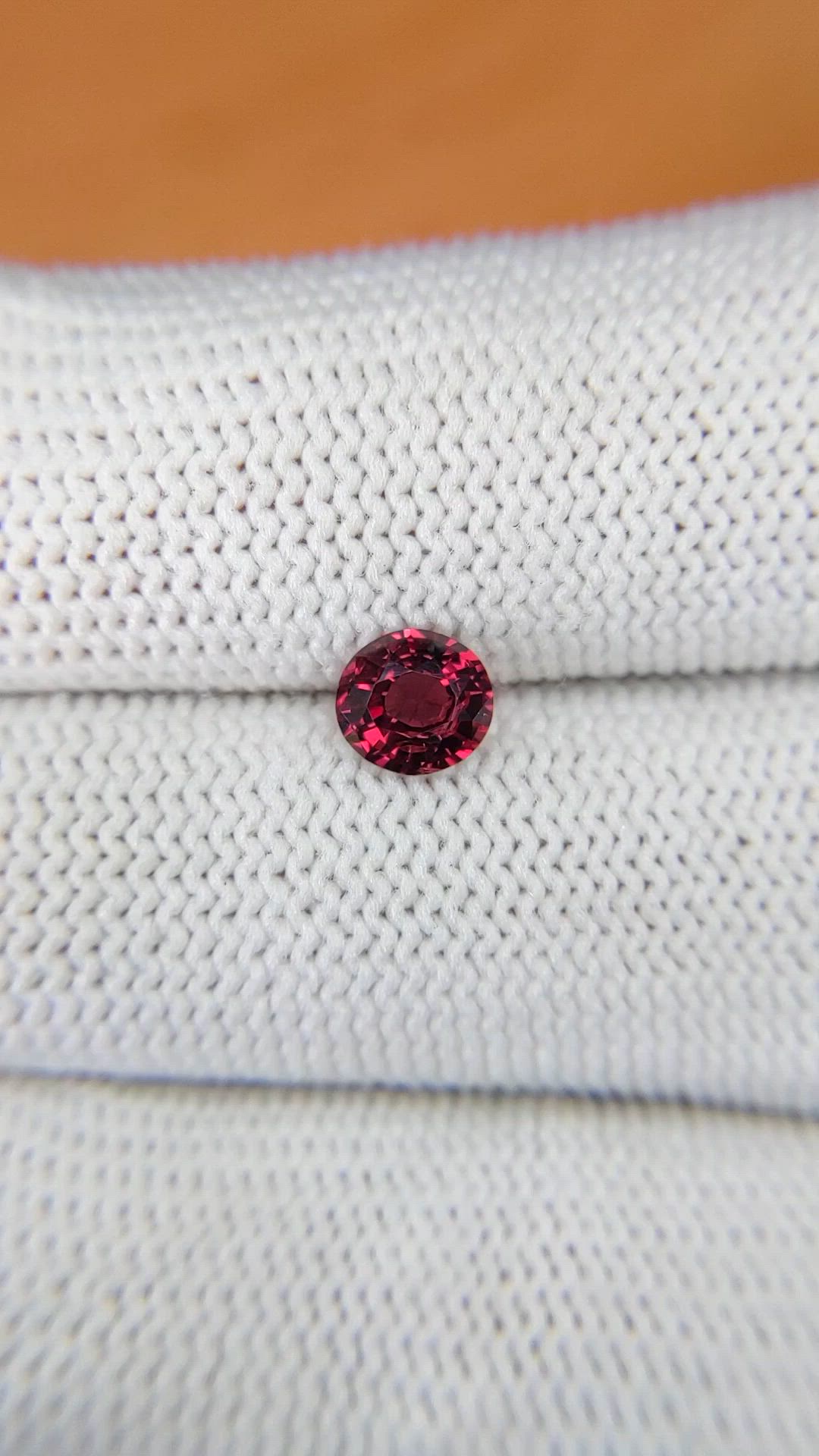 0.85 Ct. Purplish Red Garnet from Ceylon (Sri Lanka) Size Video