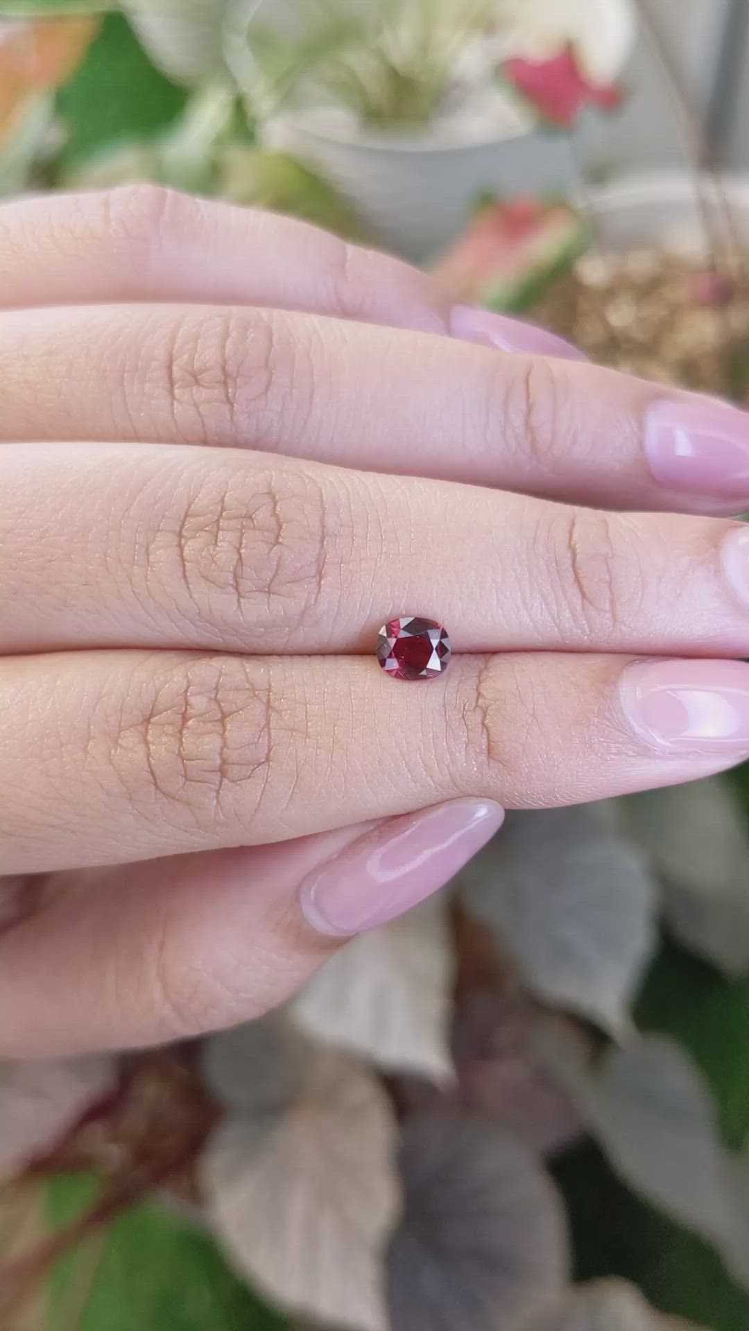 0.80 Ct. Red Garnet from Ceylon (Sri Lanka) Size Video
