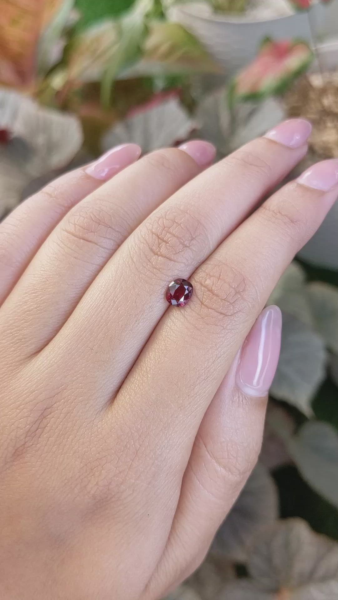 0.80 Ct. Red Garnet from Ceylon (Sri Lanka) Size Video