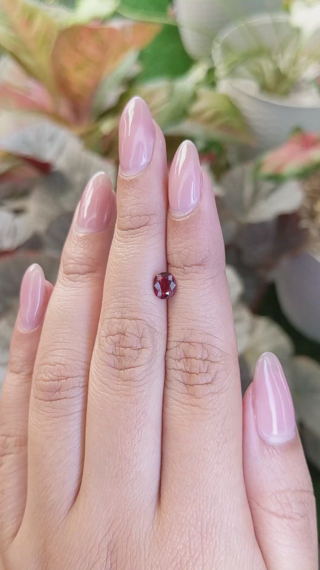 0.80 Ct. Red Garnet from Ceylon (Sri Lanka) Size Video