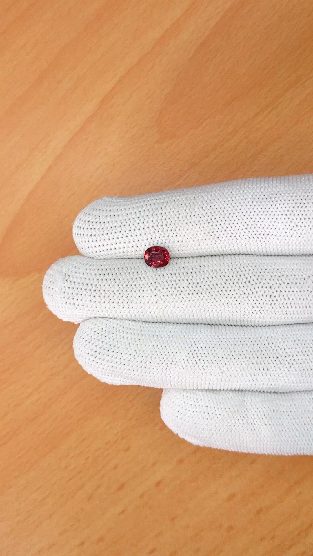 0.80 Ct. Red Garnet from Ceylon (Sri Lanka) Size Video