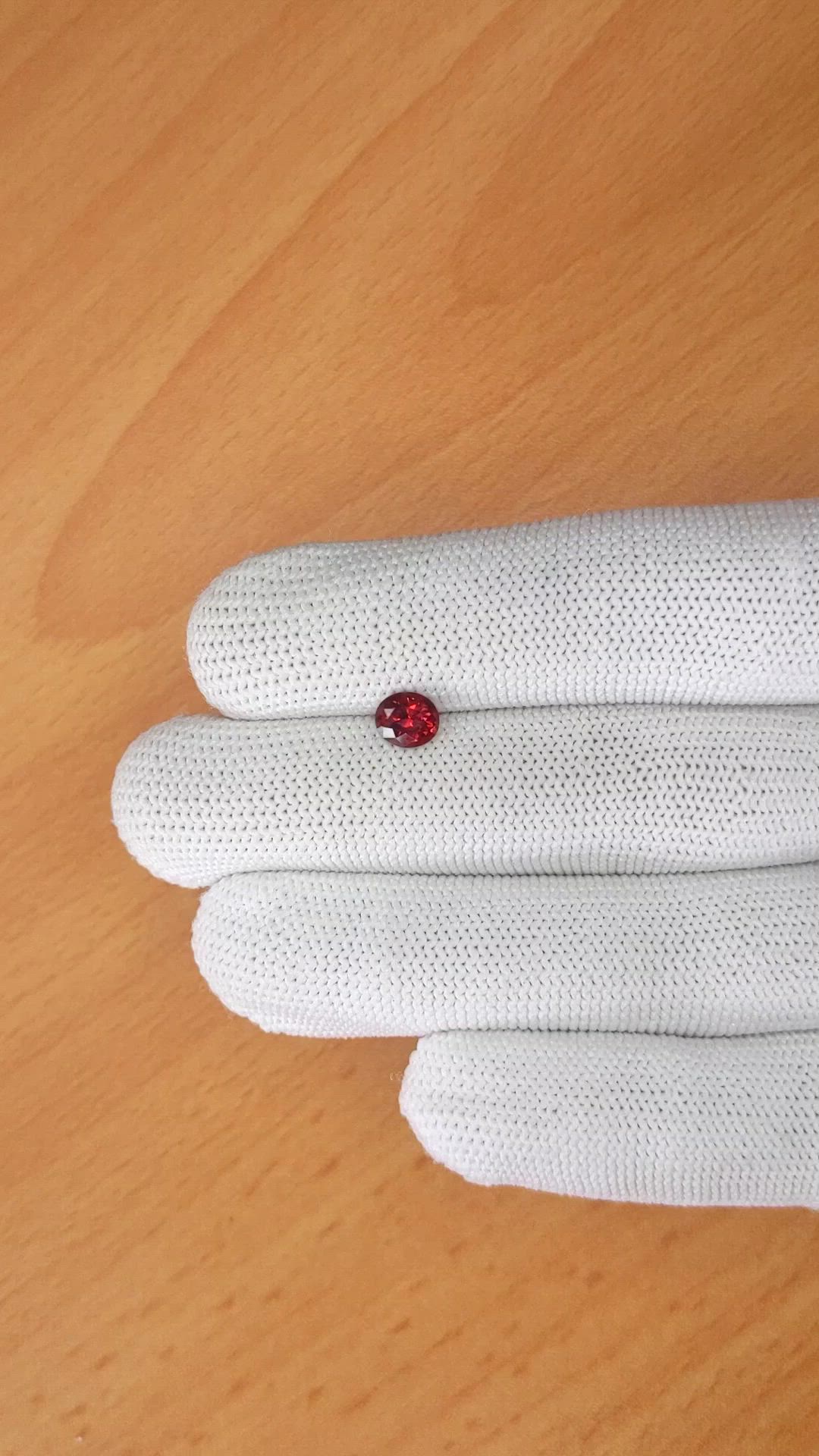 0.90 Ct. Purplish Red Garnet from Ceylon (Sri Lanka) Size Video