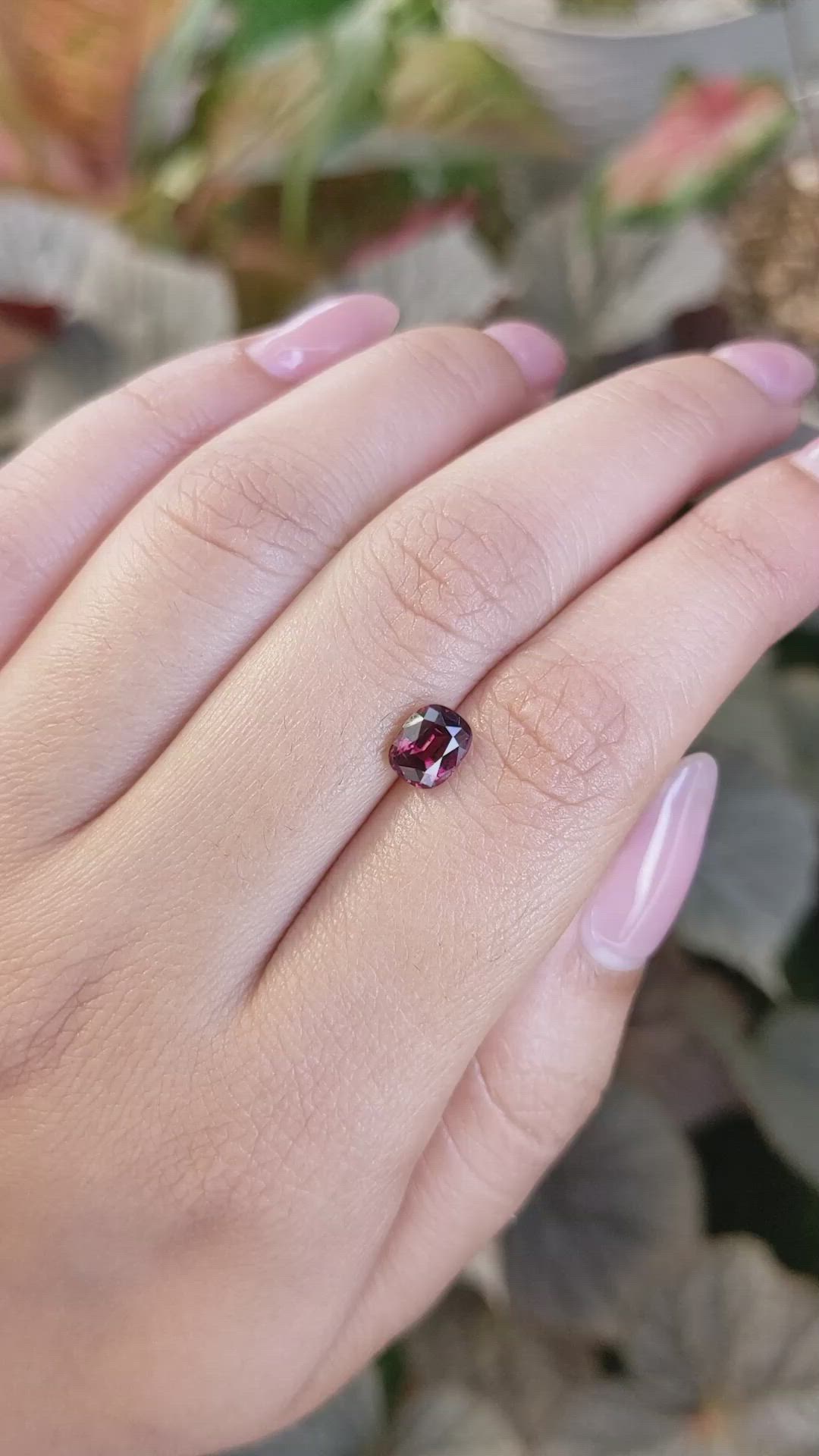 1.27 Ct. Pinkish Red Garnet from Ceylon (Sri Lanka) Size Video