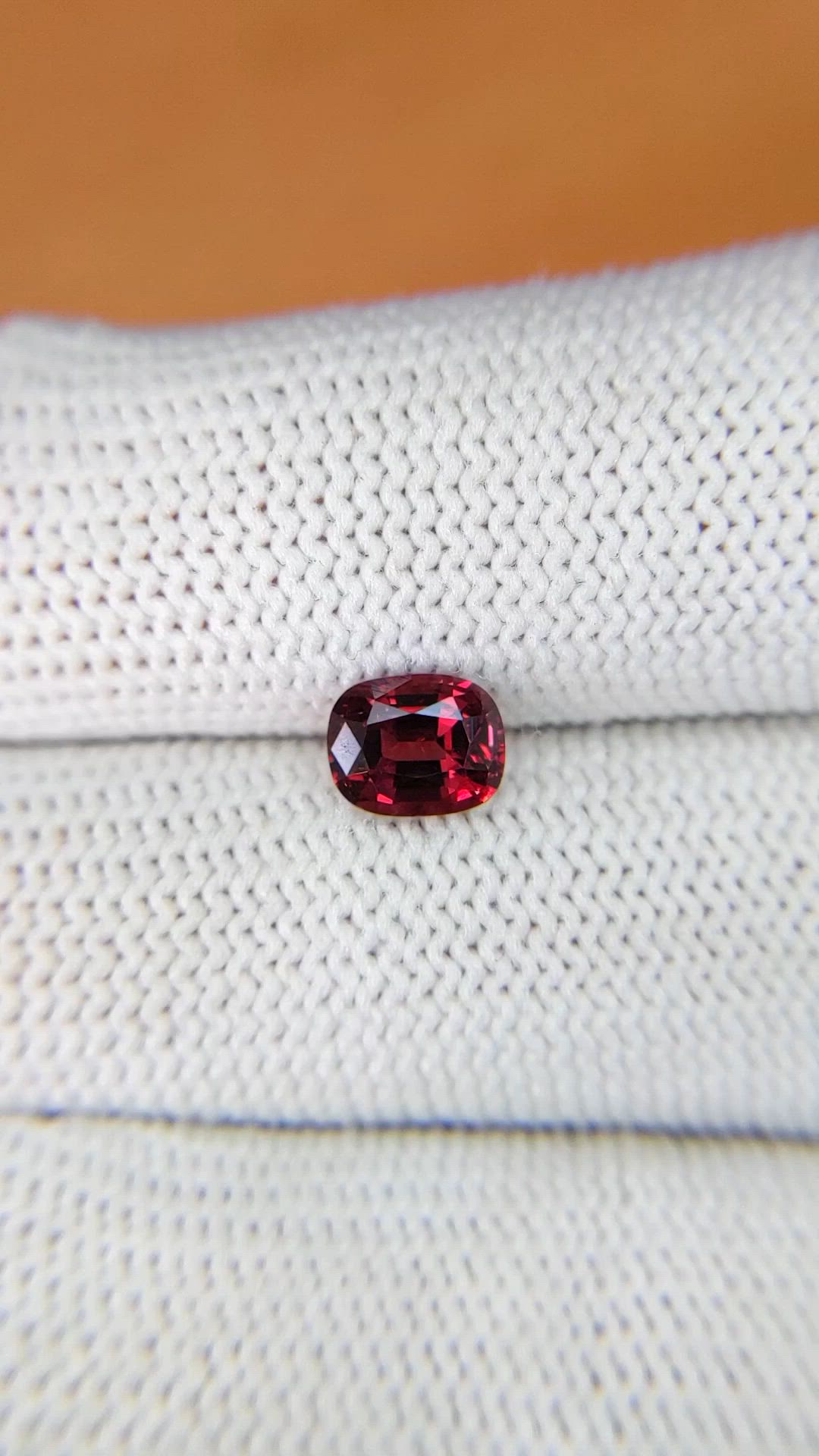 1.27 Ct. Pinkish Red Garnet from Ceylon (Sri Lanka) Size Video