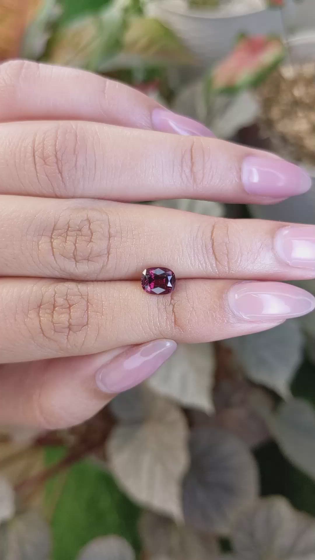 1.27 Ct. Pinkish Red Garnet from Ceylon (Sri Lanka) Size Video
