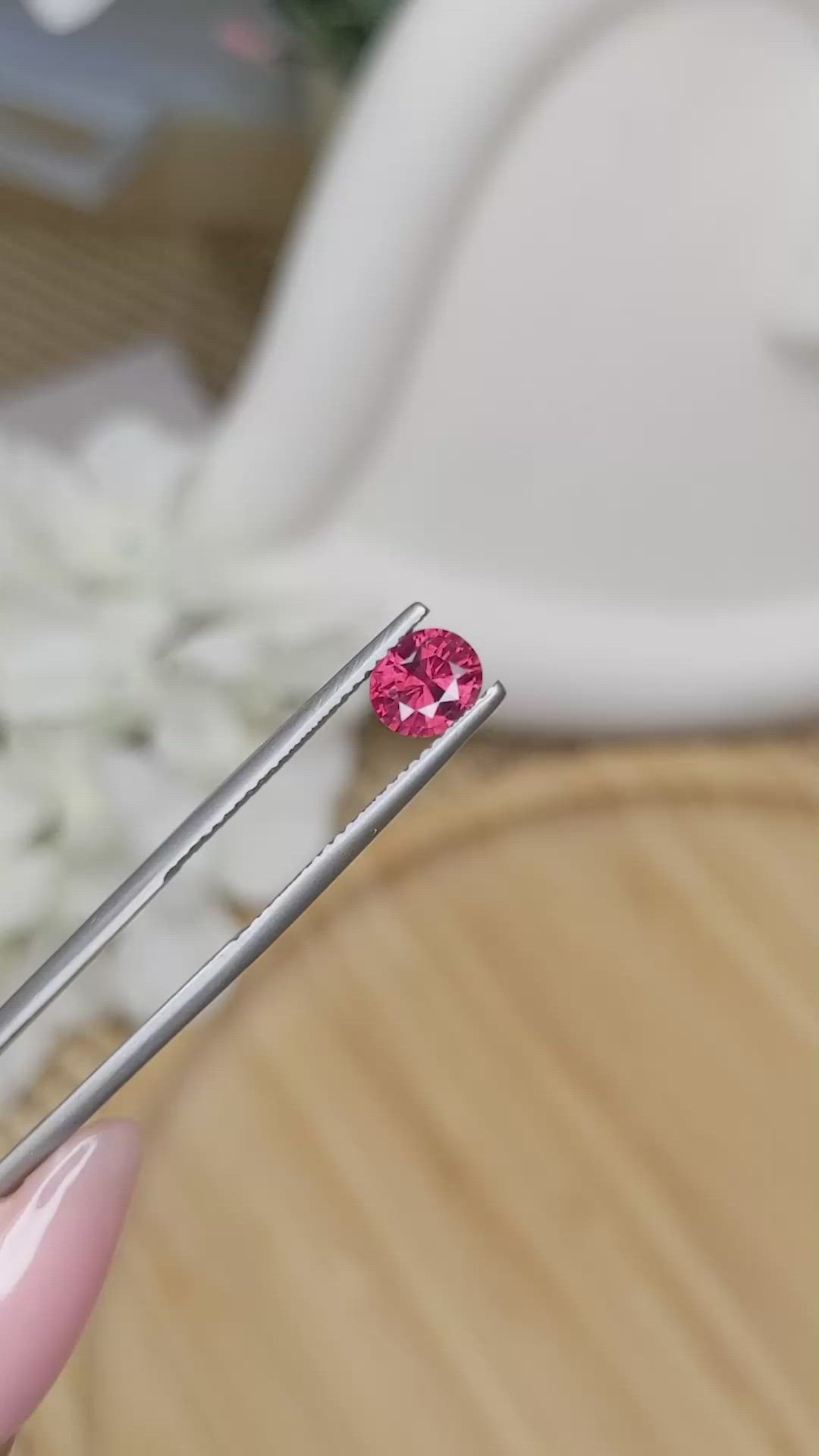 0.85 Ct. Red Garnet from Ceylon (Sri Lanka) Size Video
