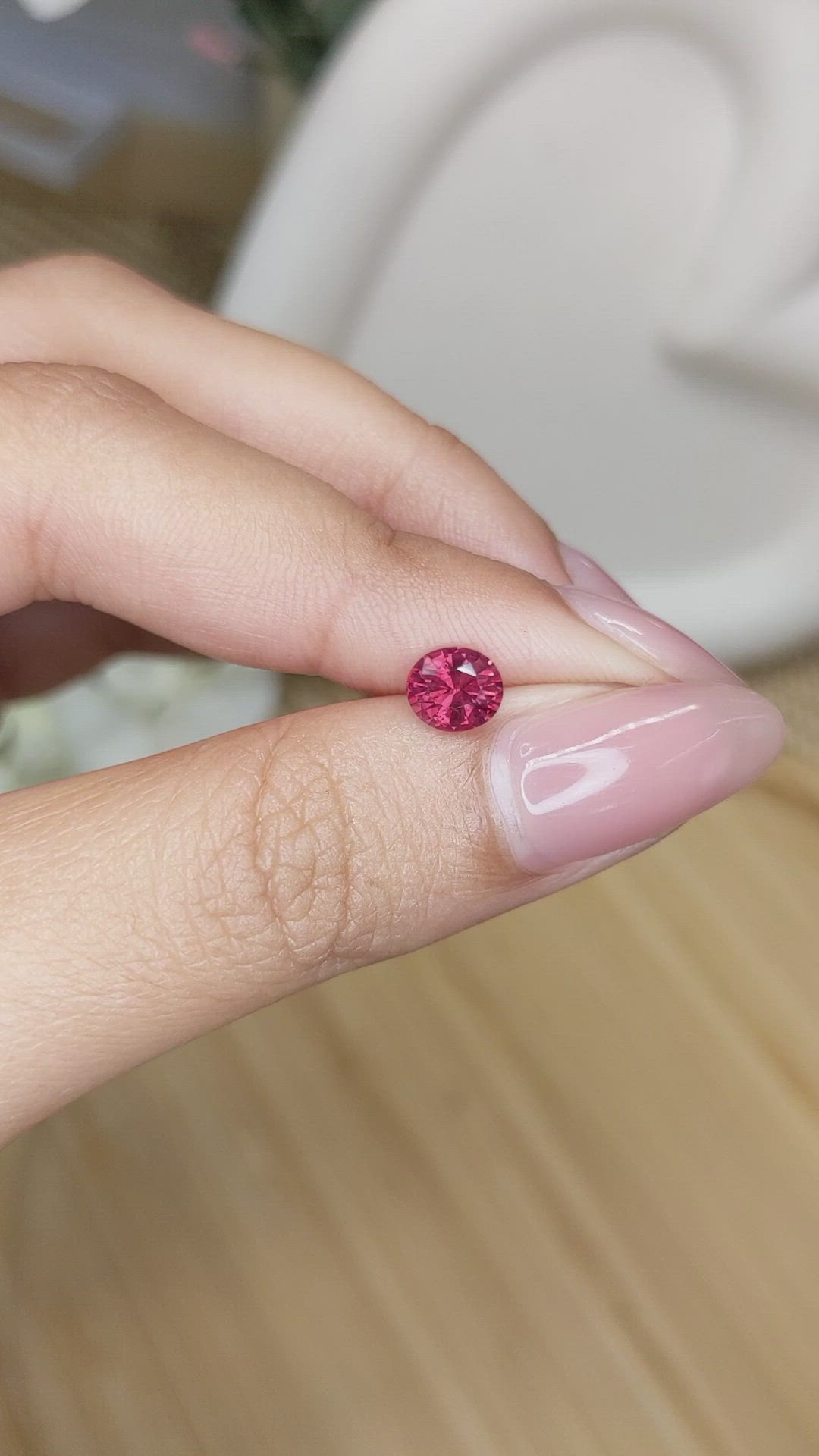 0.85 Ct. Red Garnet from Ceylon (Sri Lanka) Size Video