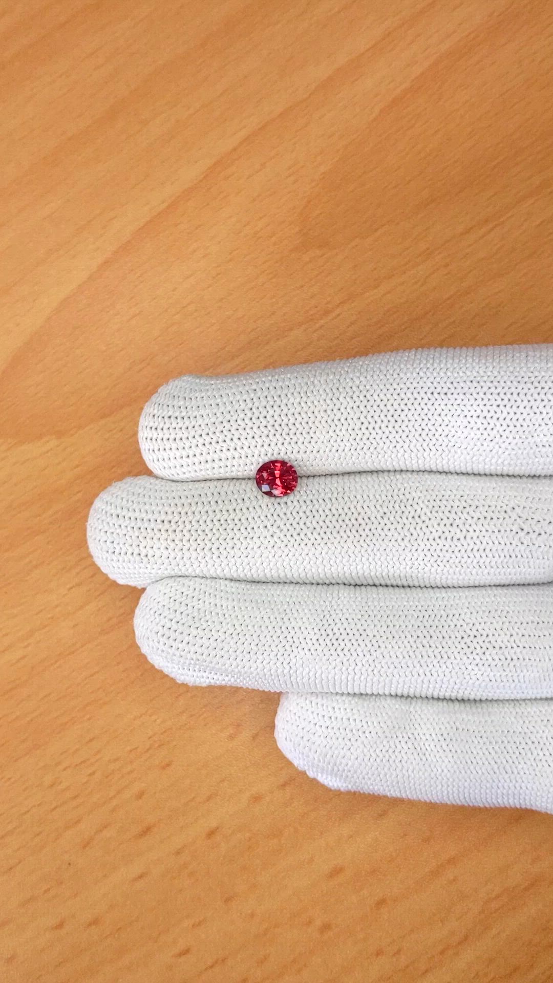0.85 Ct. Red Garnet from Ceylon (Sri Lanka) Size Video