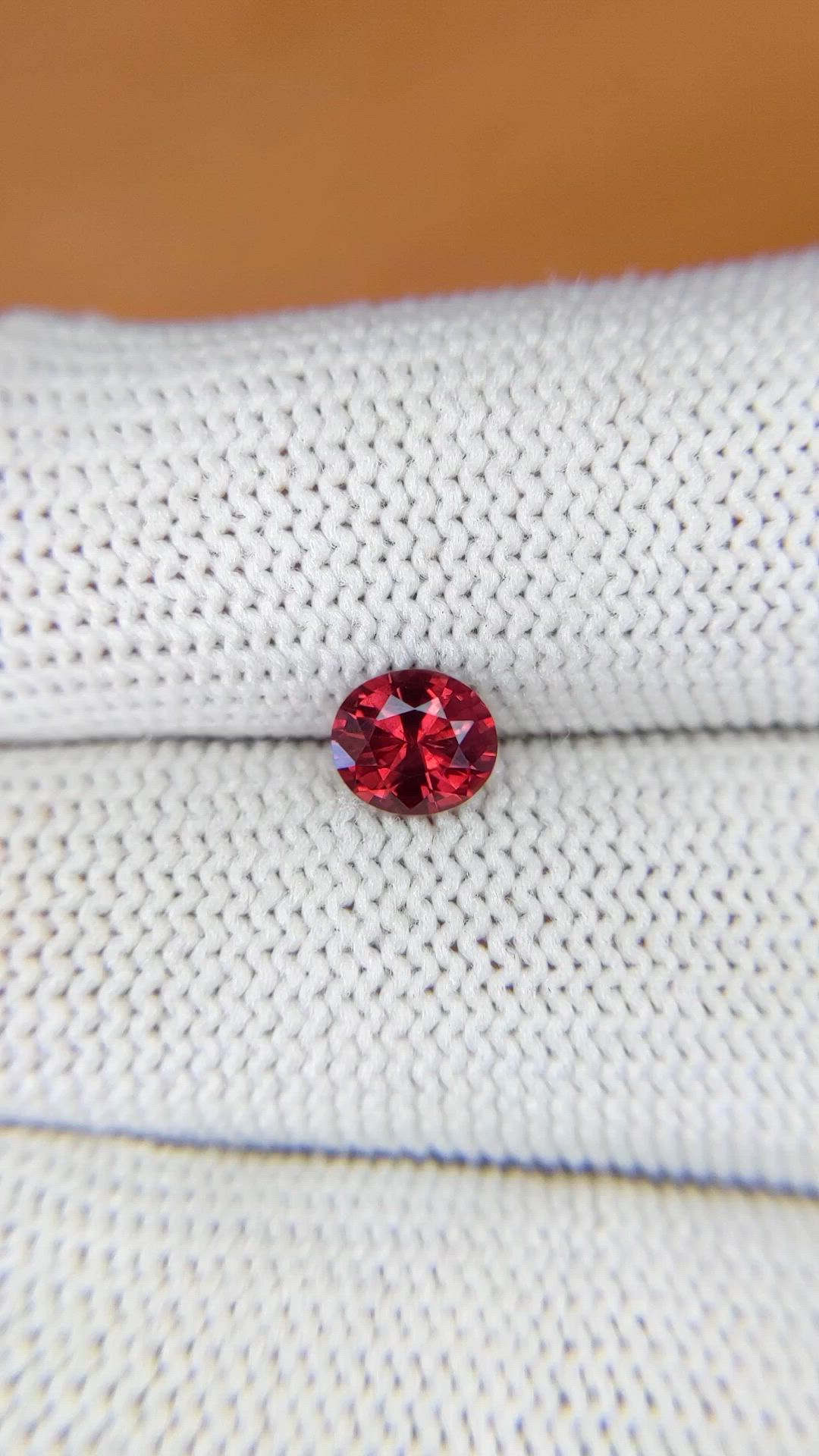 0.85 Ct. Red Garnet from Ceylon (Sri Lanka) Size Video