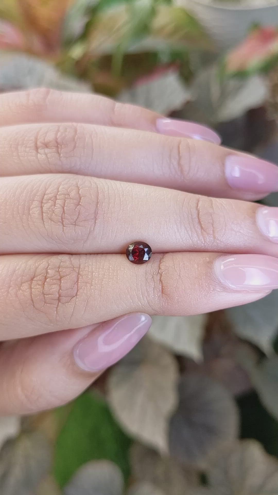 0.77 Ct. Orangish Red Garnet from Ceylon (Sri Lanka) Size Video