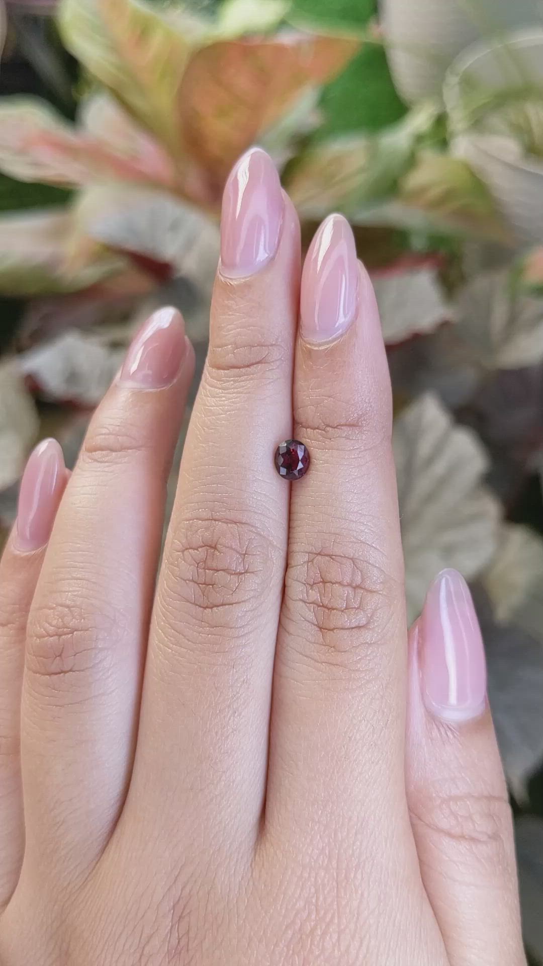 0.77 Ct. Orangish Red Garnet from Ceylon (Sri Lanka) Size Video