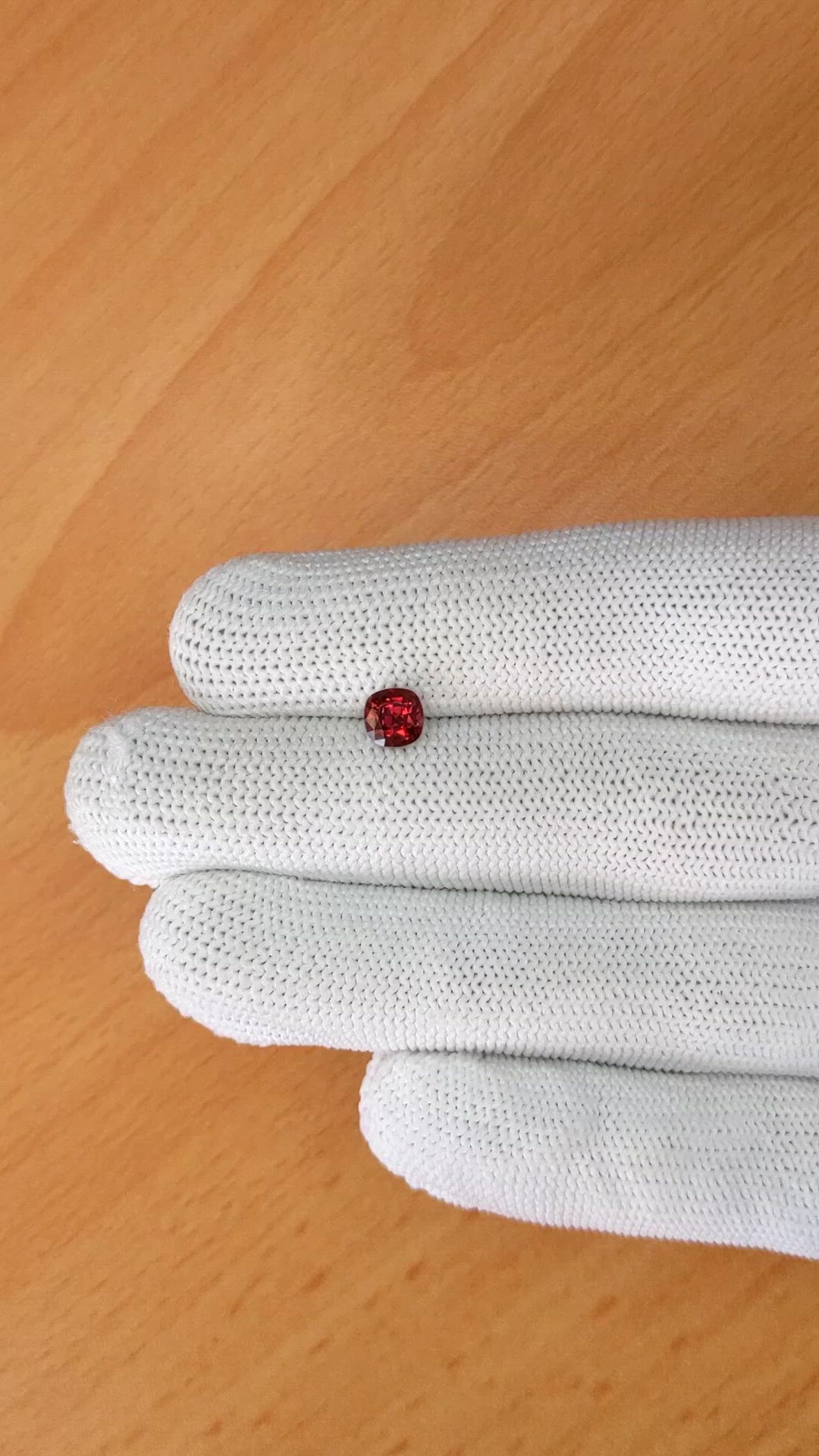 1.00 Ct. Red Garnet from Ceylon (Sri Lanka) Size Video