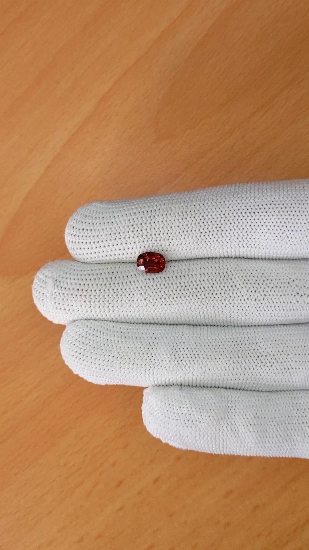 1.16 Ct. Purplish Red Garnet from Ceylon (Sri Lanka) Size Video