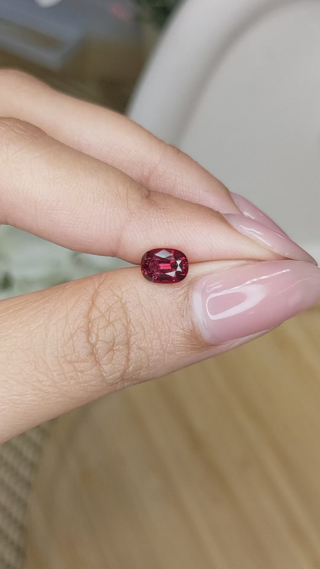 1.16 Ct. Purplish Red Garnet from Ceylon (Sri Lanka) Size Video