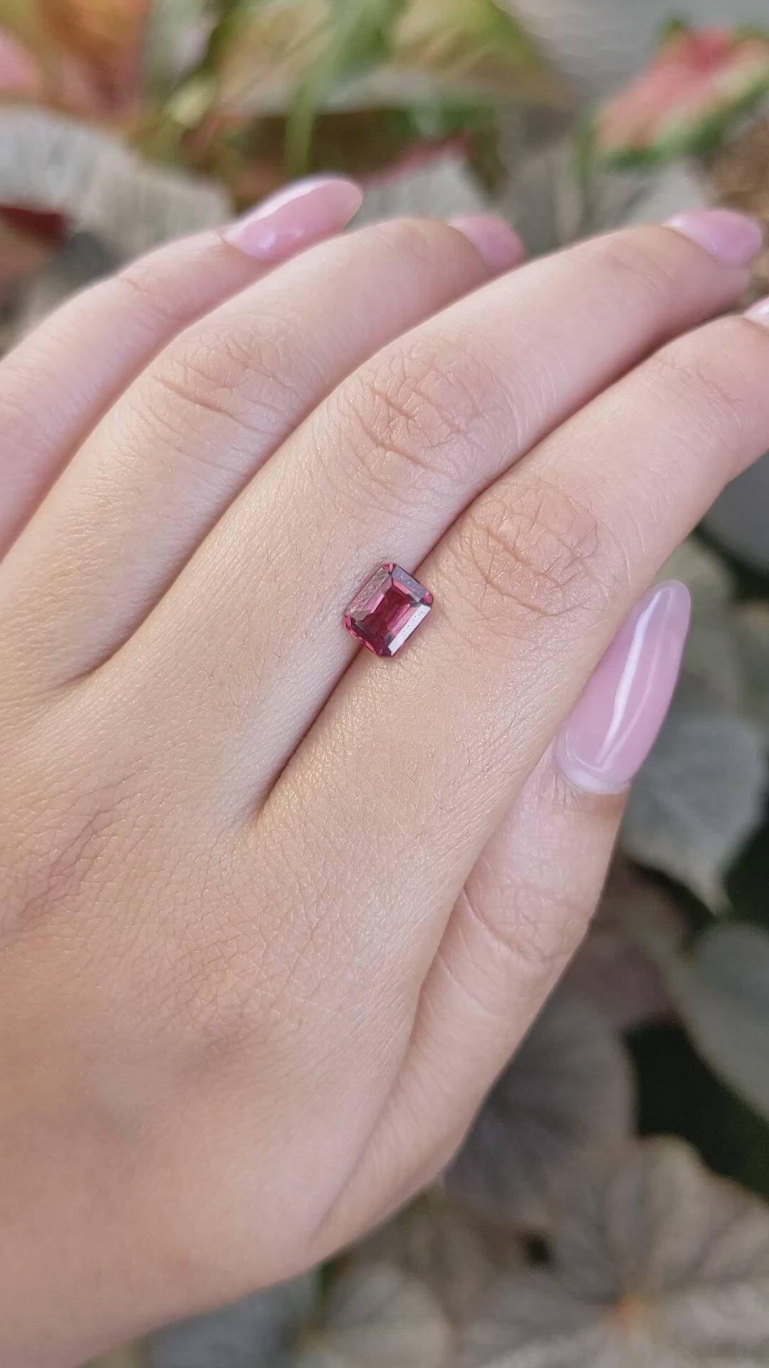 1.32 Ct. Reddish Pink Garnet from Ceylon (Sri Lanka) Size Video