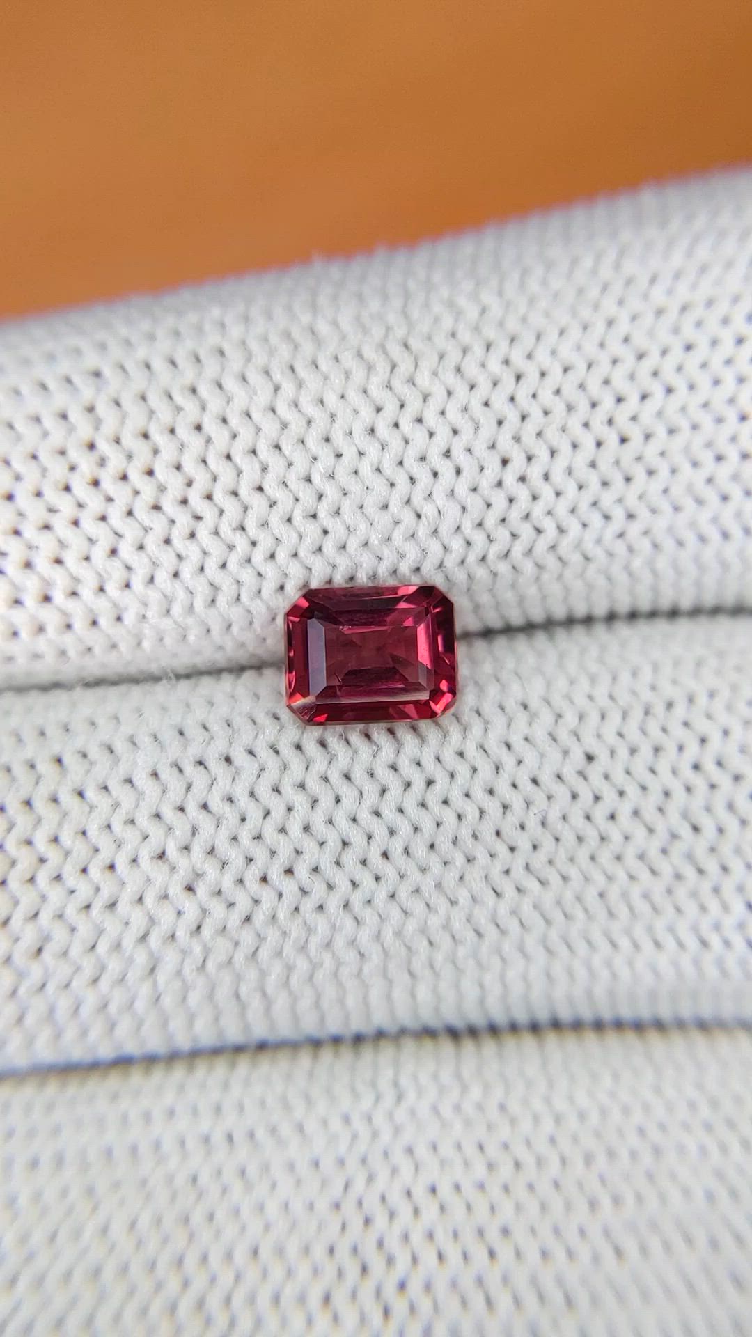 1.32 Ct. Reddish Pink Garnet from Ceylon (Sri Lanka) Size Video