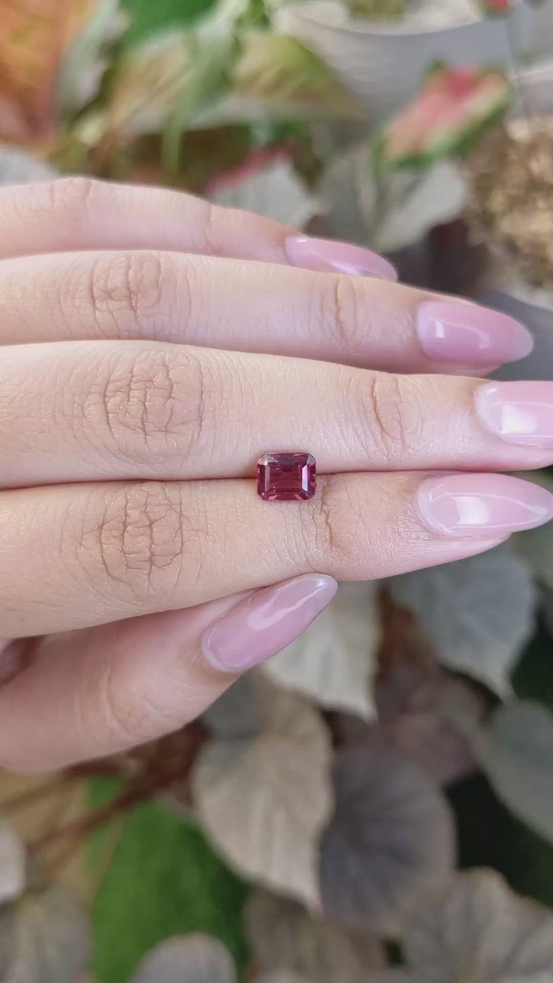 1.32 Ct. Reddish Pink Garnet from Ceylon (Sri Lanka) Size Video