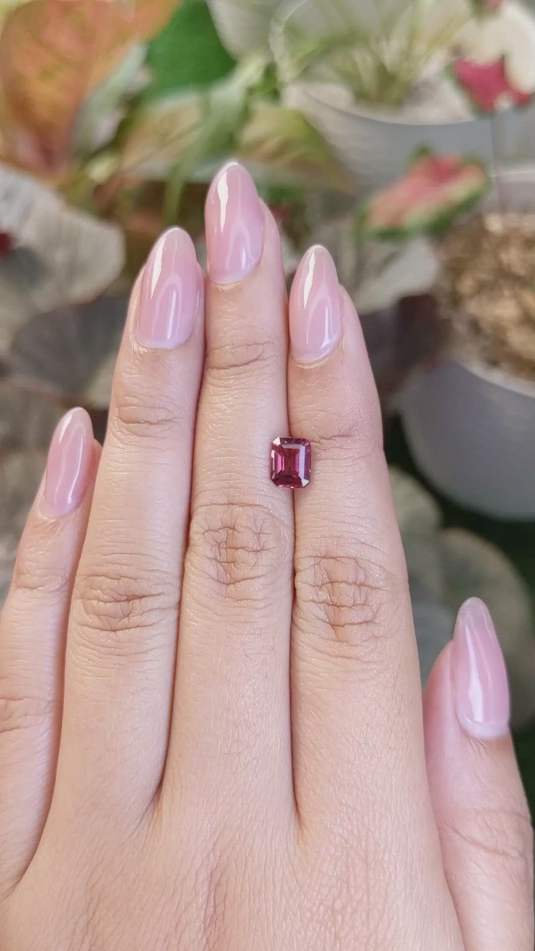 1.32 Ct. Reddish Pink Garnet from Ceylon (Sri Lanka) Size Video