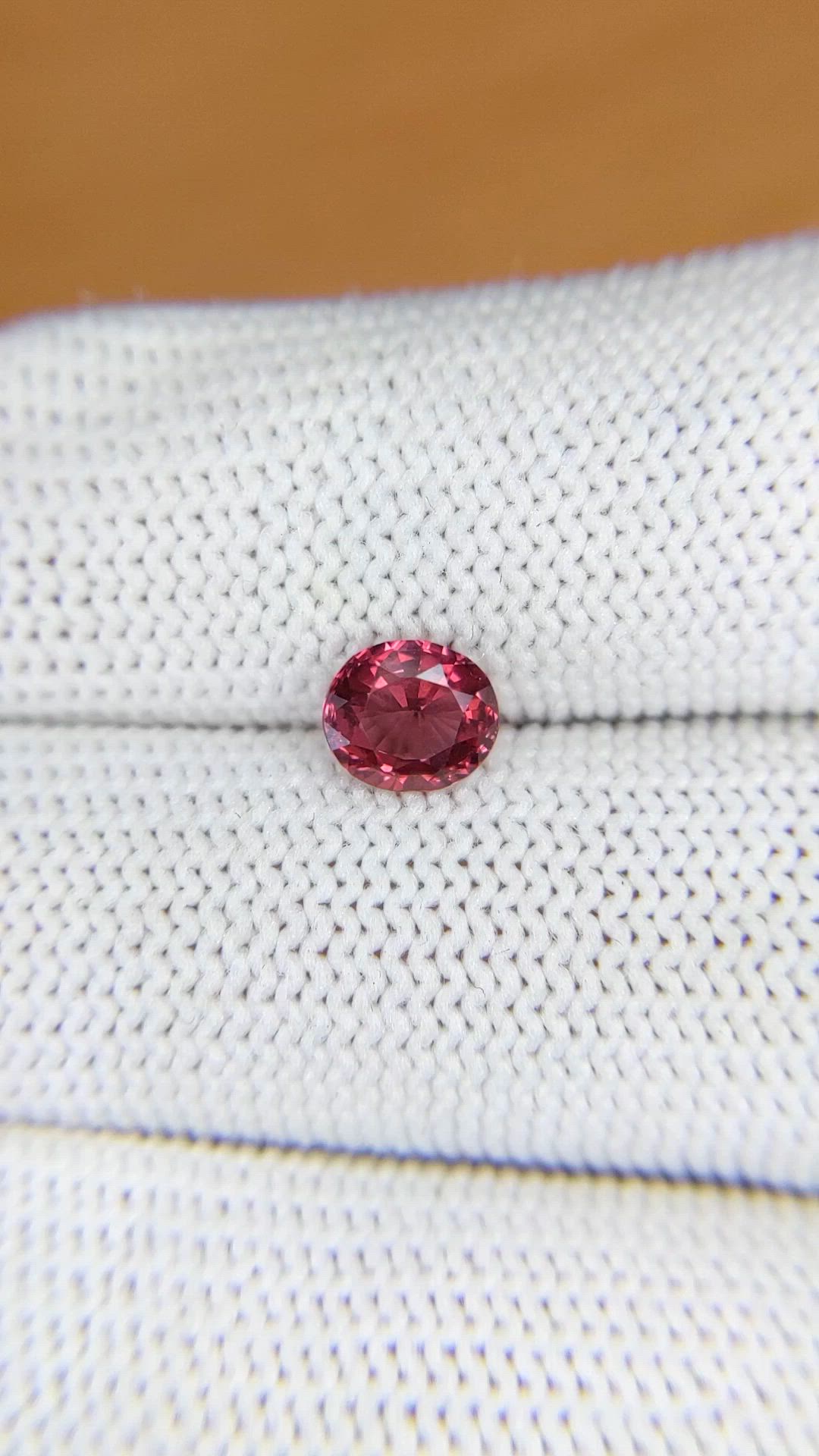 1.00 Ct. Reddish Pink Garnet from Ceylon (Sri Lanka) Size Video
