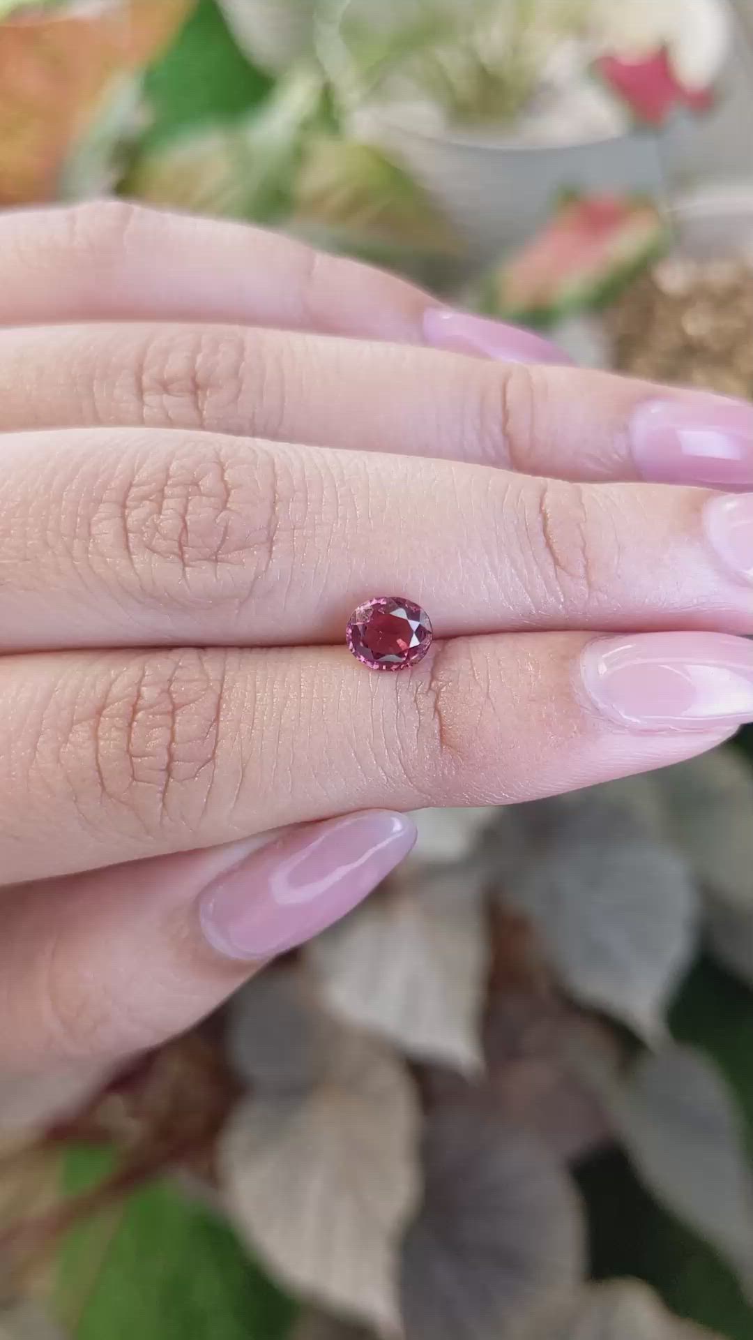1.00 Ct. Reddish Pink Garnet from Ceylon (Sri Lanka) Size Video