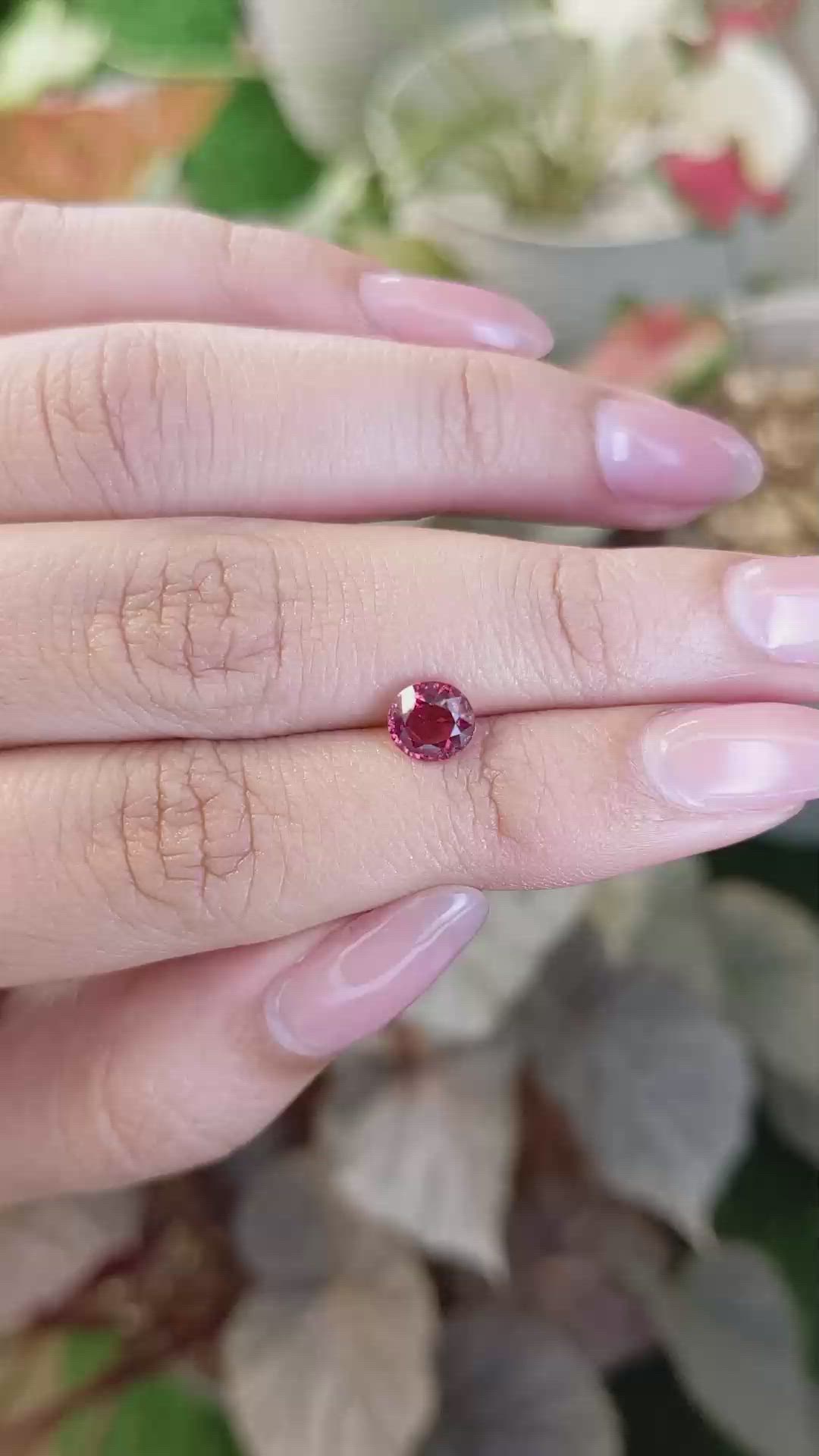 1.03 Ct. Pinkish Red Garnet from Ceylon (Sri Lanka) Size Video