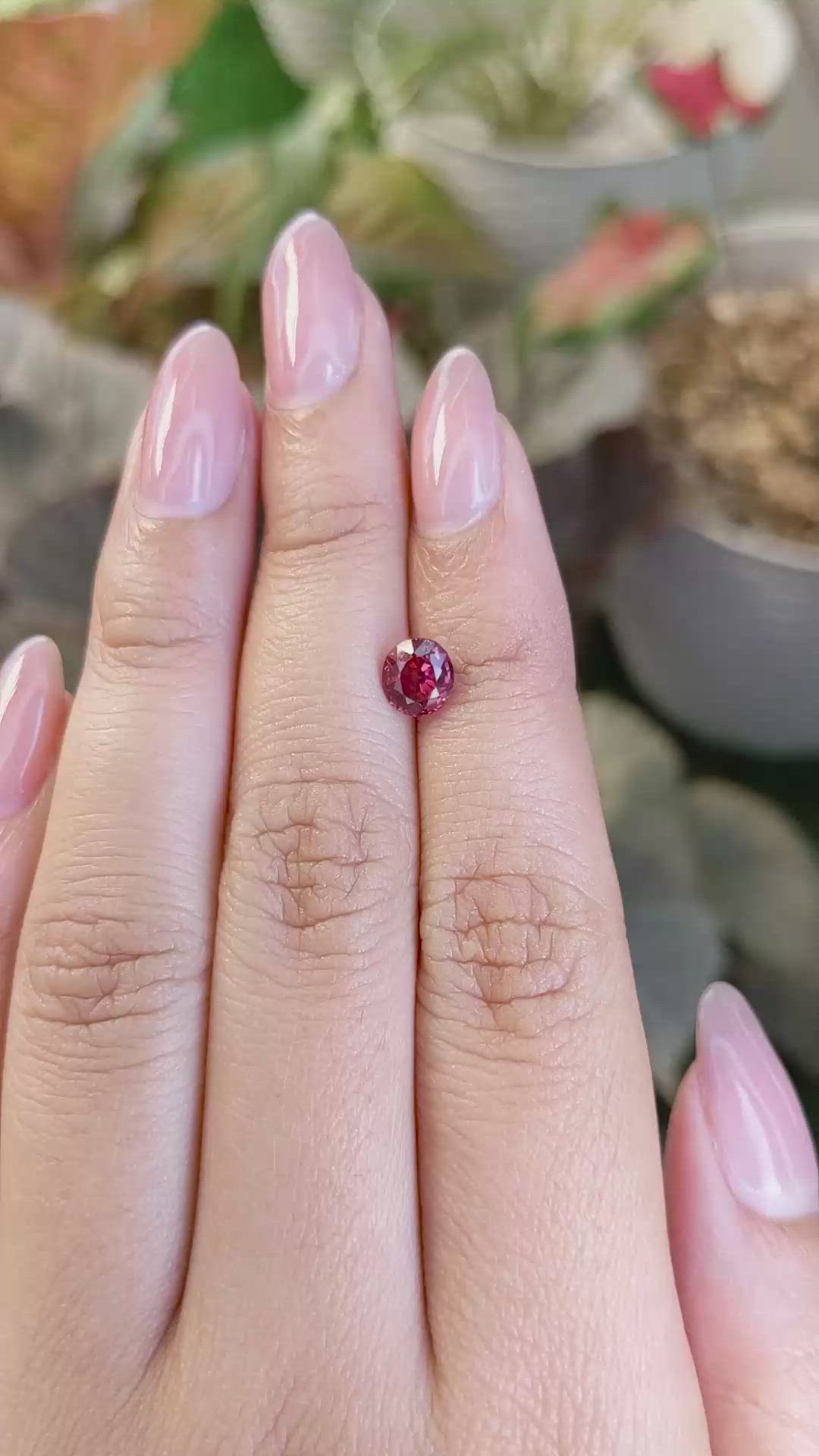 1.03 Ct. Pinkish Red Garnet from Ceylon (Sri Lanka) Size Video